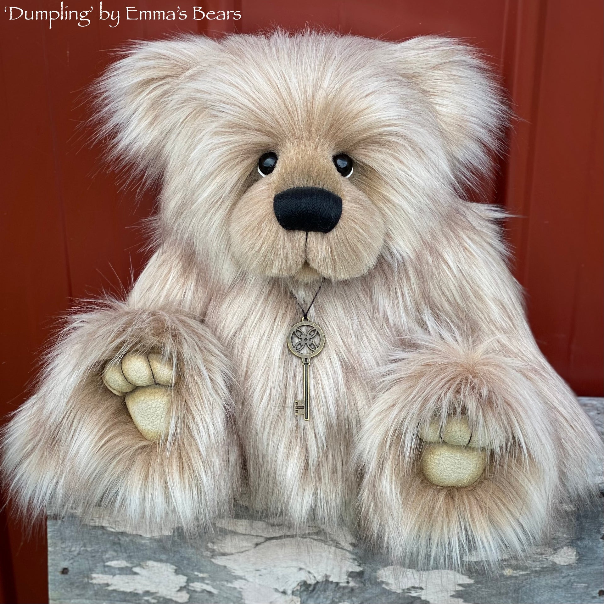 Dumpling - 16" faux fur bear by Emmas Bears - OOAK