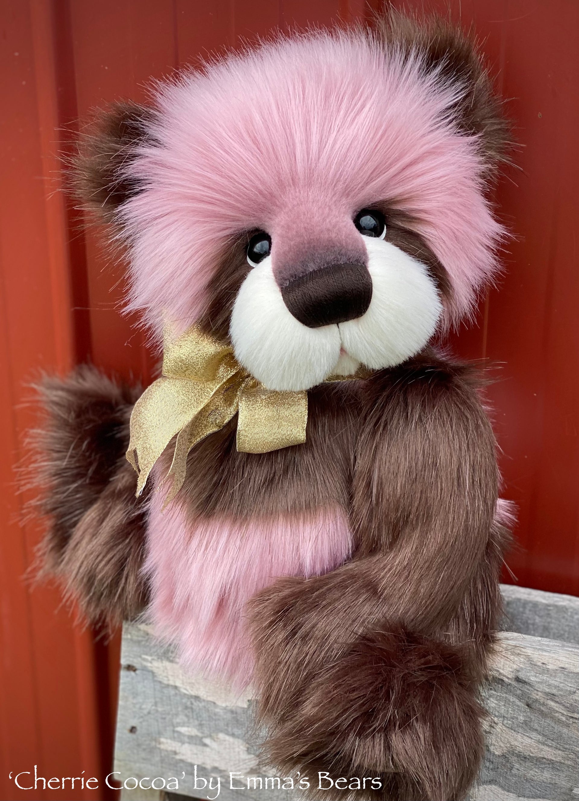 Cherrie Cocoa - 17" faux fur bear by Emmas Bears - OOAK