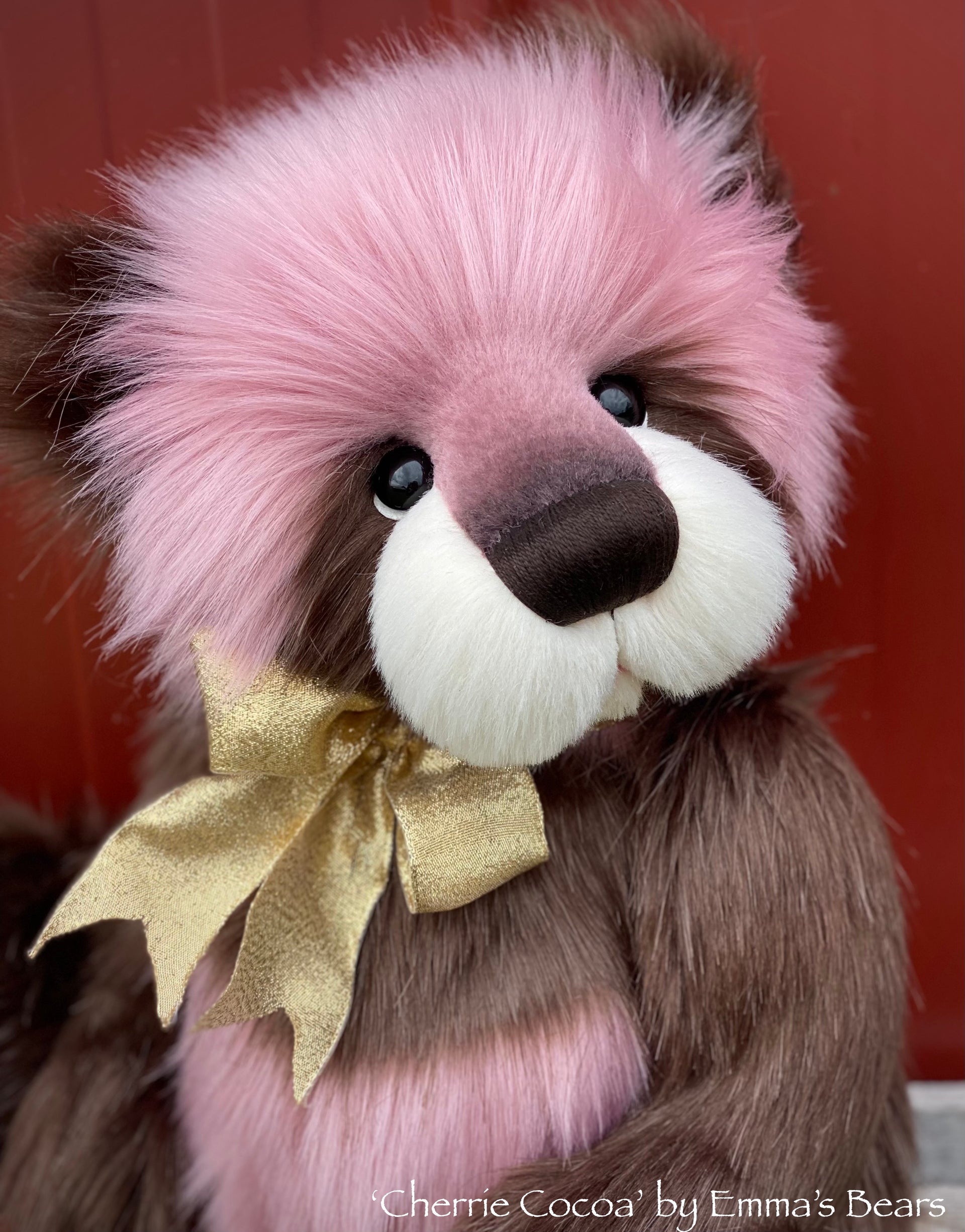 Cherrie Cocoa - 17" faux fur bear by Emmas Bears - OOAK