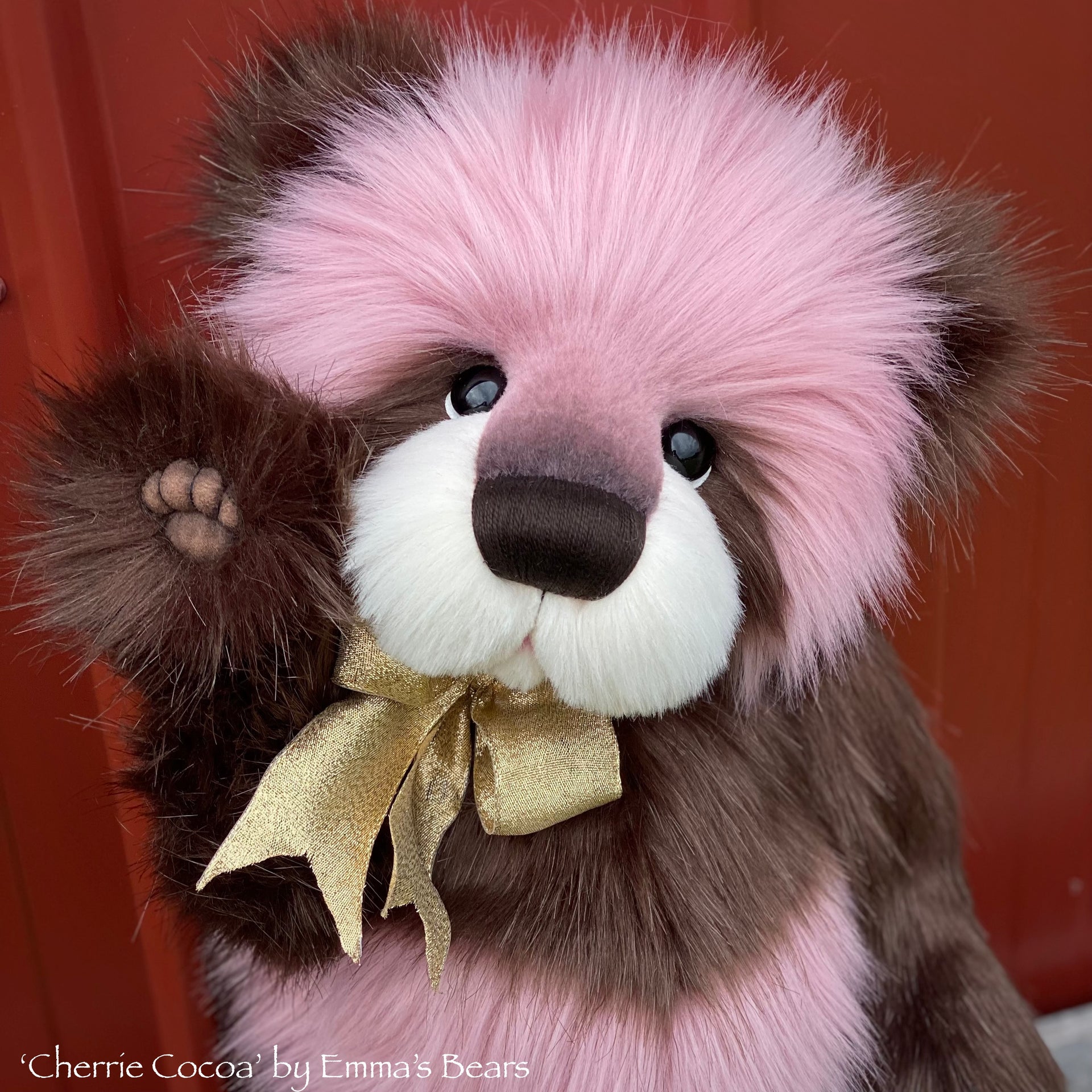 Cherrie Cocoa - 17" faux fur bear by Emmas Bears - OOAK