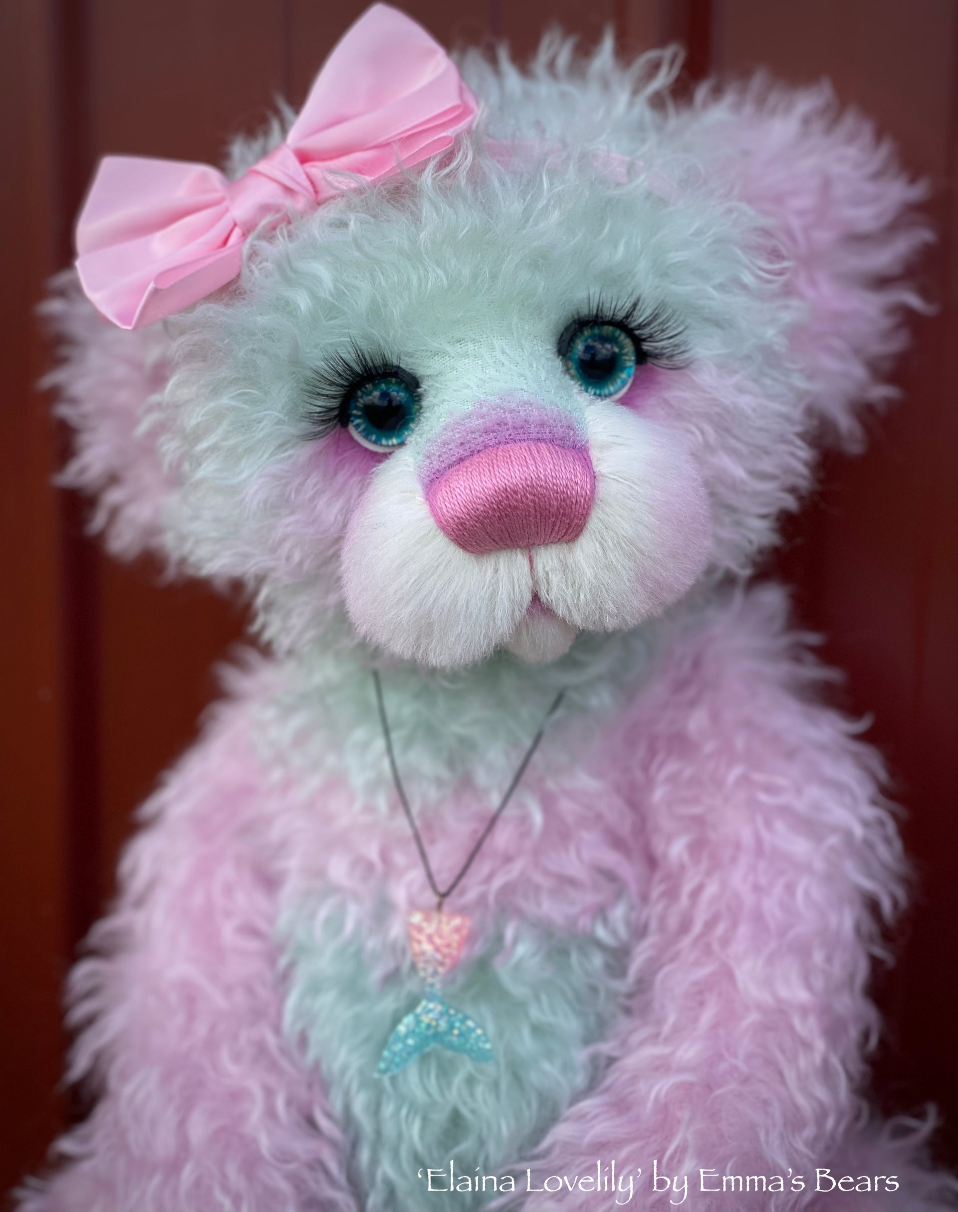 Elaina Lovelily - 21" Hand-dyed Mohair Artist Bear by Emmas Bears - OOAK