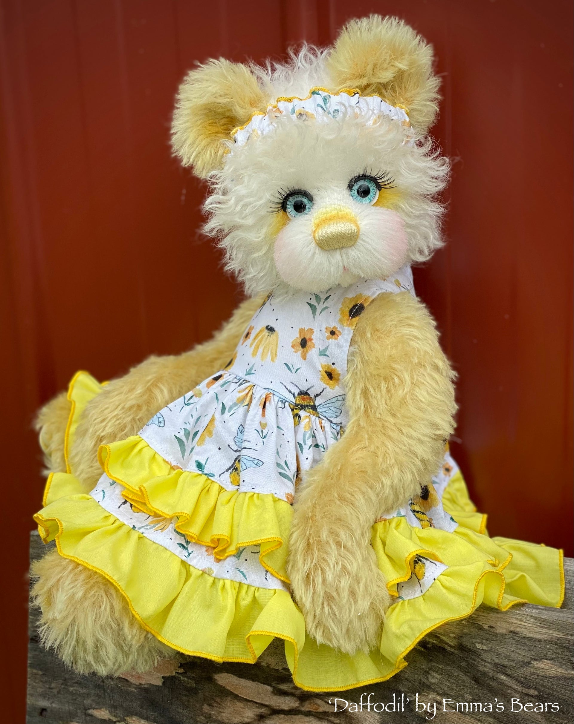 Daffodil - 16" Curlylocks, Mohair and Alpaca artist bear by Emma's Bears - OOAK