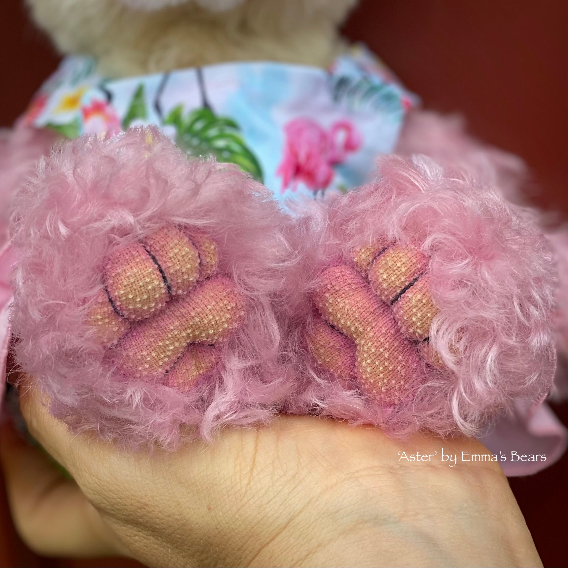 Aster - 12" Curly Kid Mohair and Alpaca artist bear by Emma's Bears - OOAK