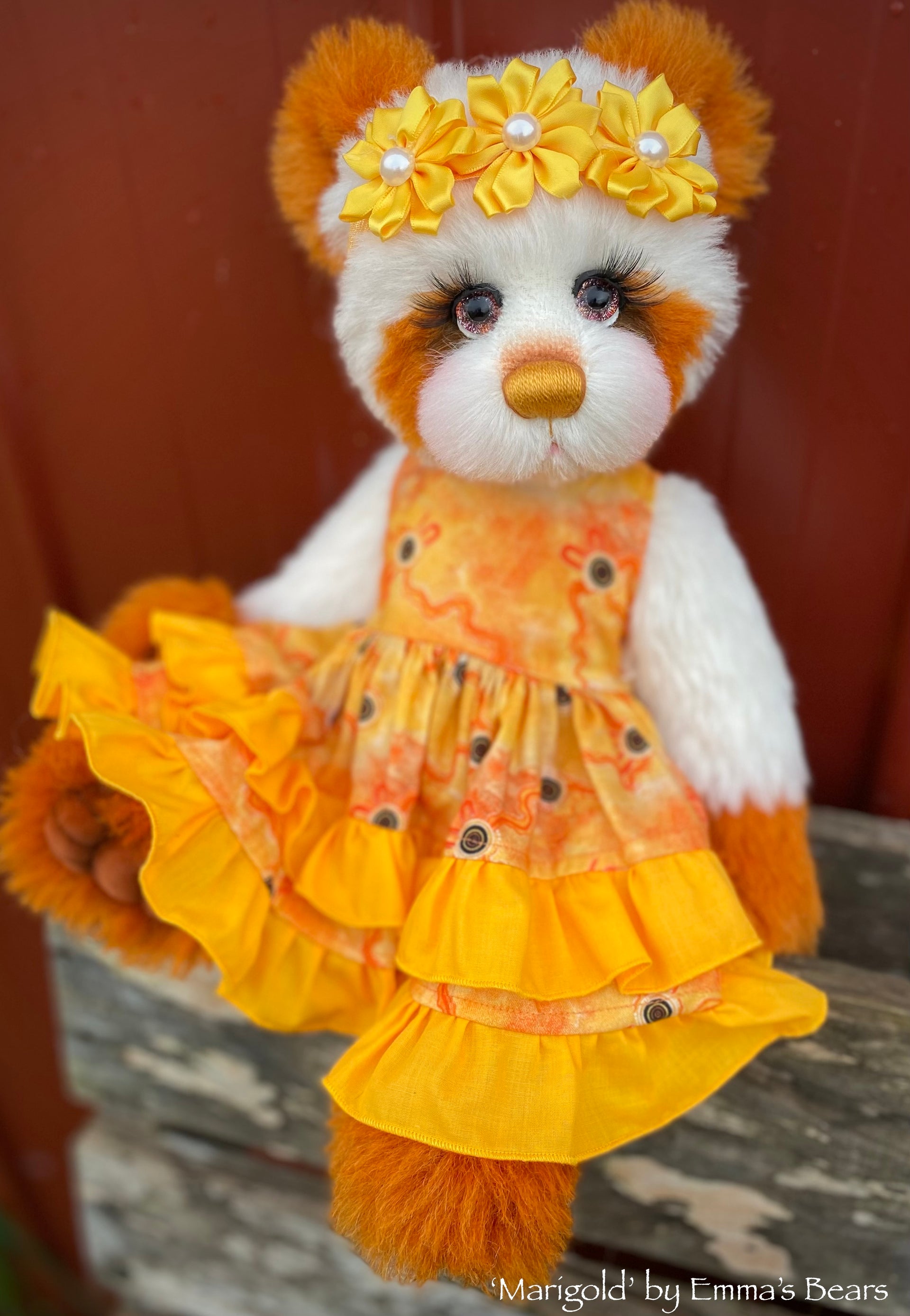 Marigold - 16" Hand-dyed Alpaca artist bear by Emma's Bears - OOAK