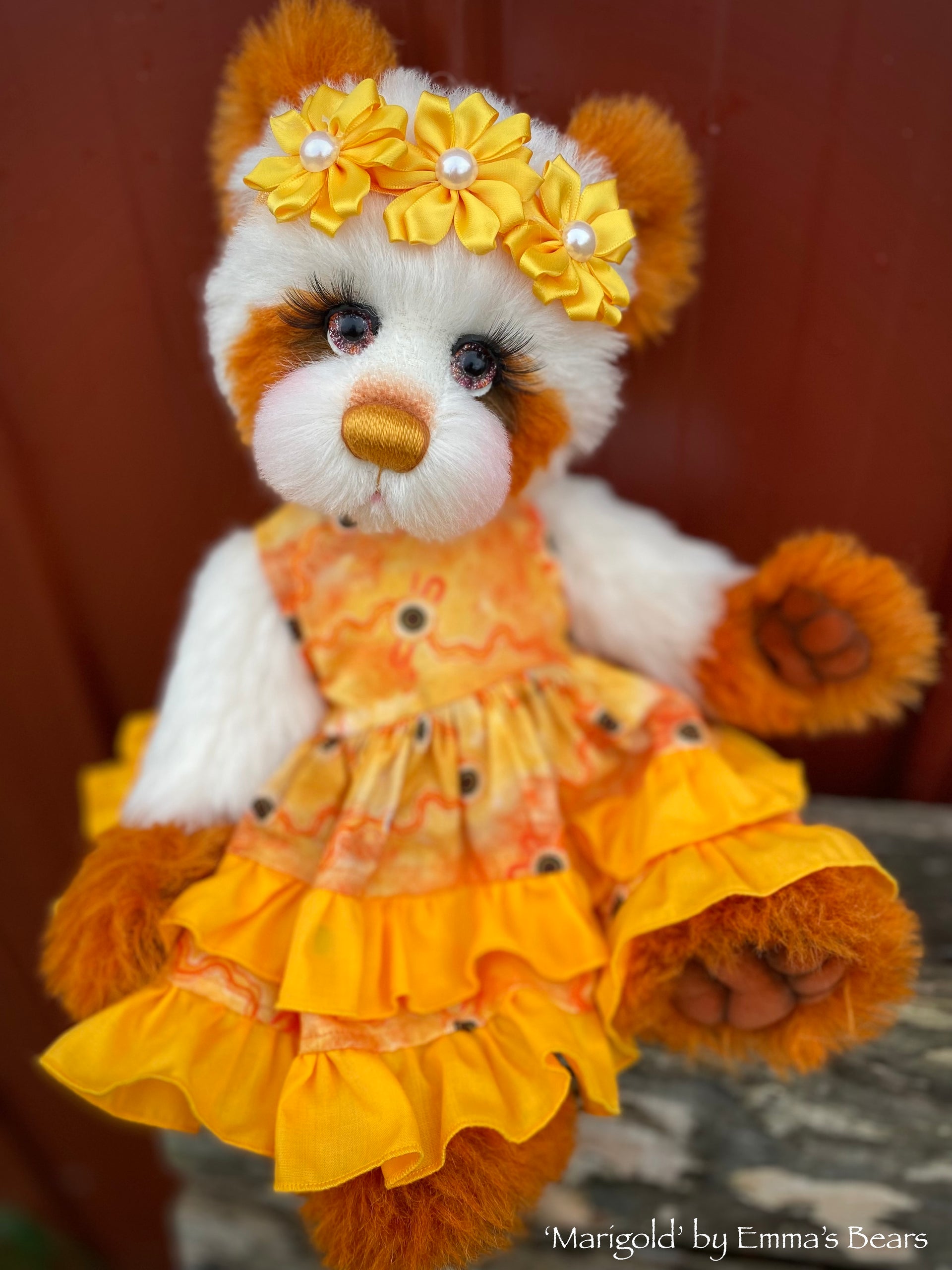 Marigold - 16" Hand-dyed Alpaca artist bear by Emma's Bears - OOAK