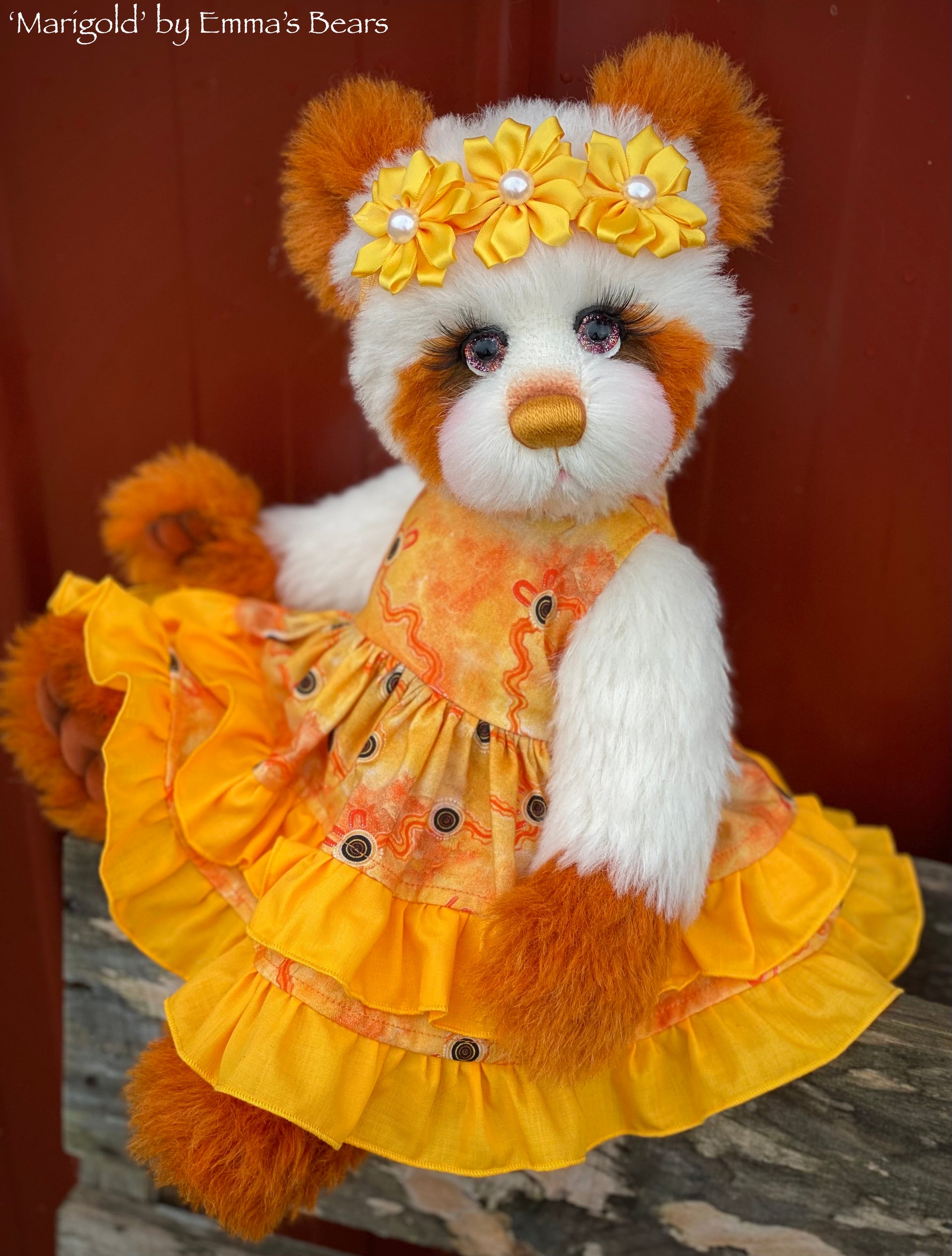 Marigold - 16" Hand-dyed Alpaca artist bear by Emma's Bears - OOAK