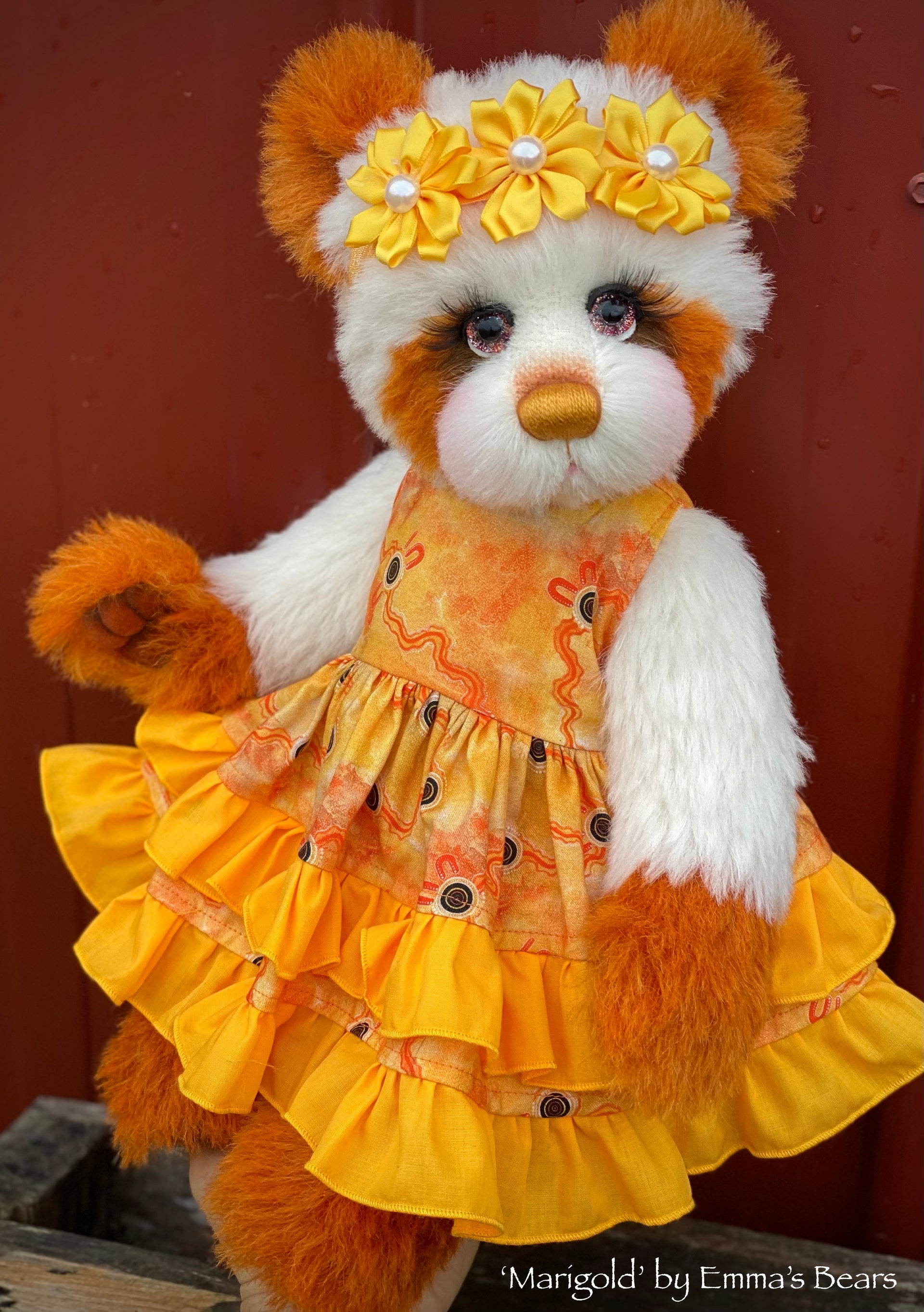 Marigold - 16" Hand-dyed Alpaca artist bear by Emma's Bears - OOAK