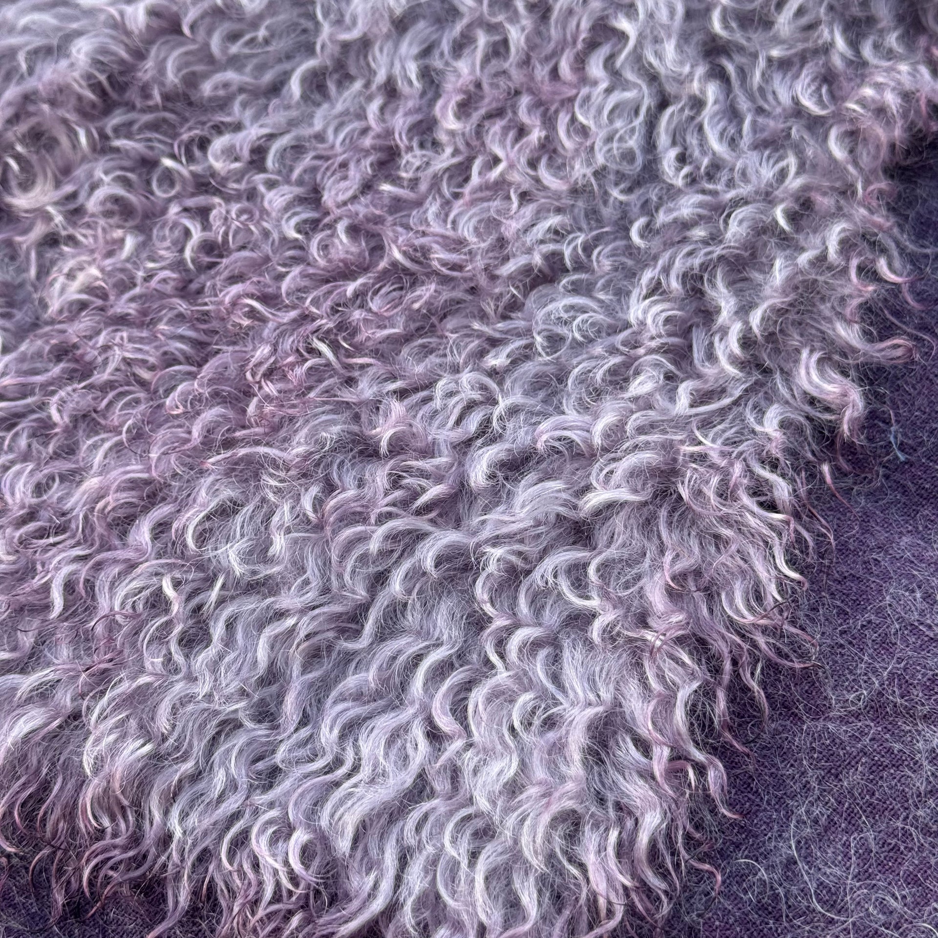 Curlylocks Mohair - Hand Dyed Silver Mauve - Fat 1/8m - JUL021