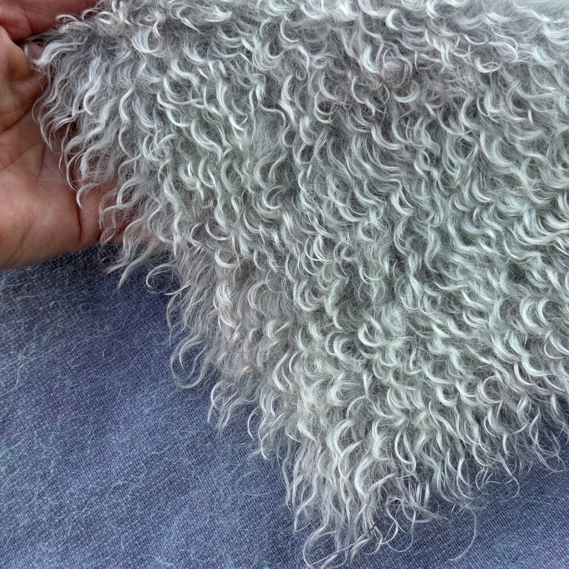 Curlylocks Mohair - Hand Dyed Violet Sage Batik - Fat 1/8m - JUL022