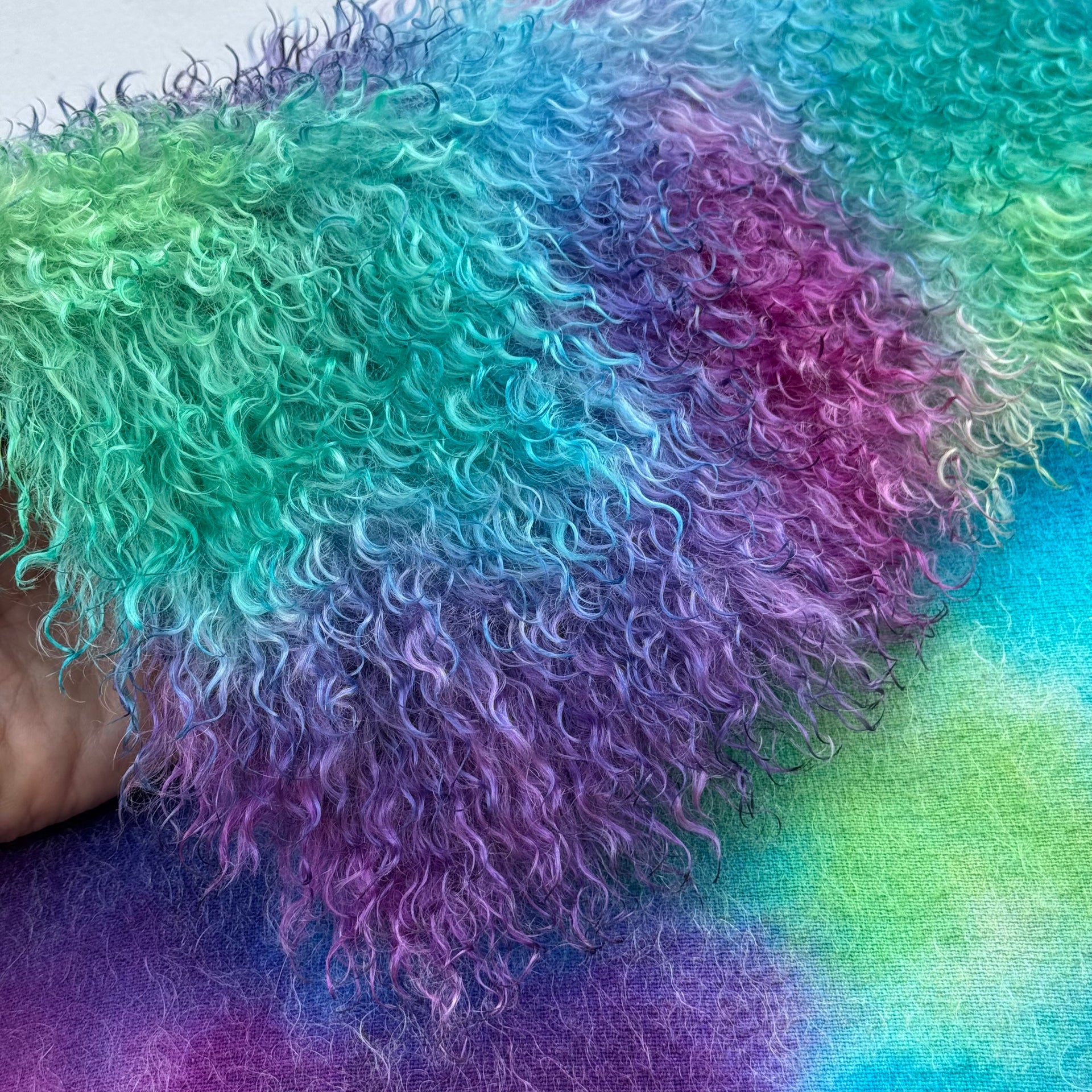 Curlylocks Mohair - Hand Dyed Fairy Kisses - Fat 1/8m - JUL025