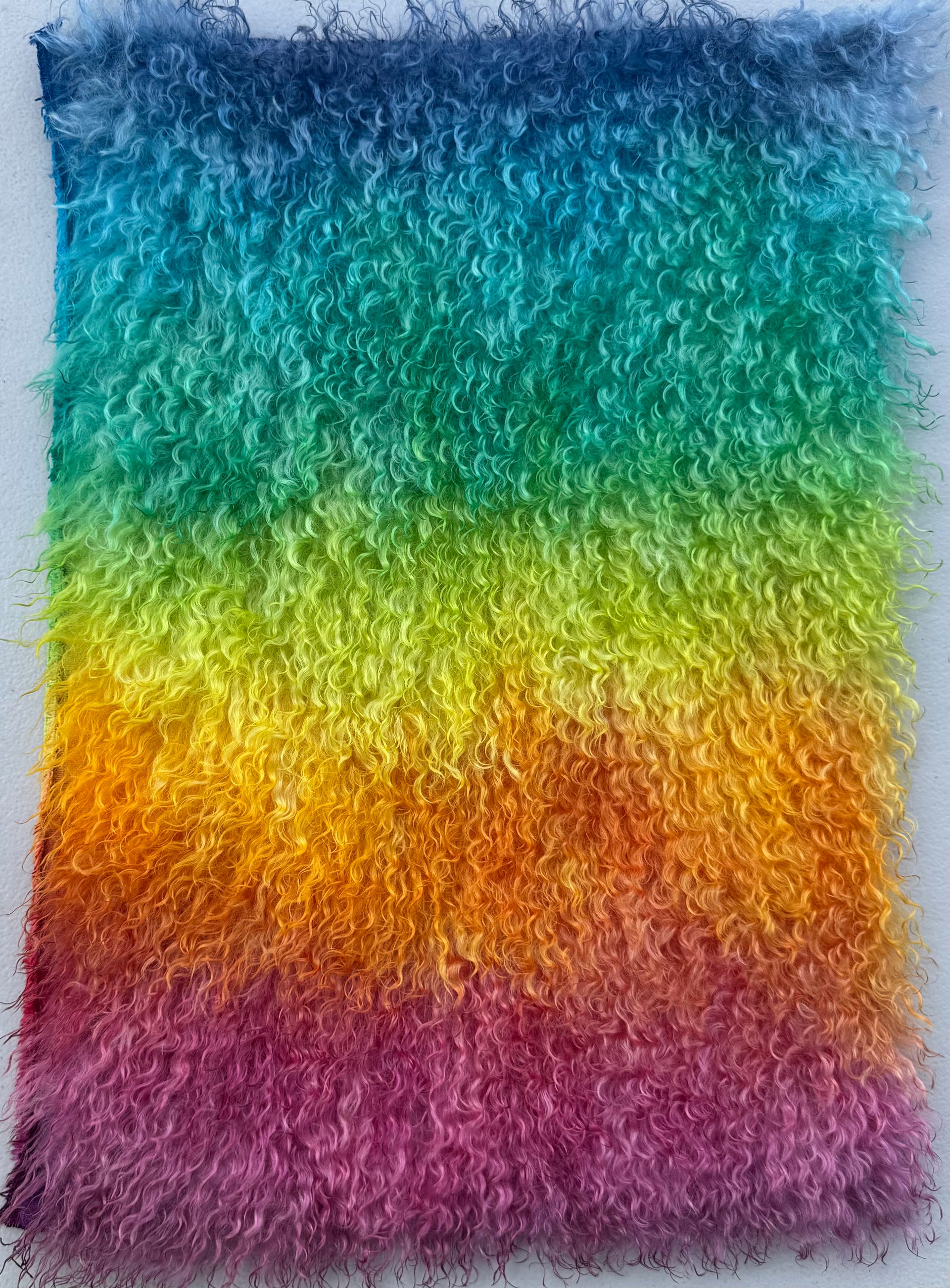 Curlylocks Mohair - Hand Dyed Rainbow - Fat 1/8m - JUL027