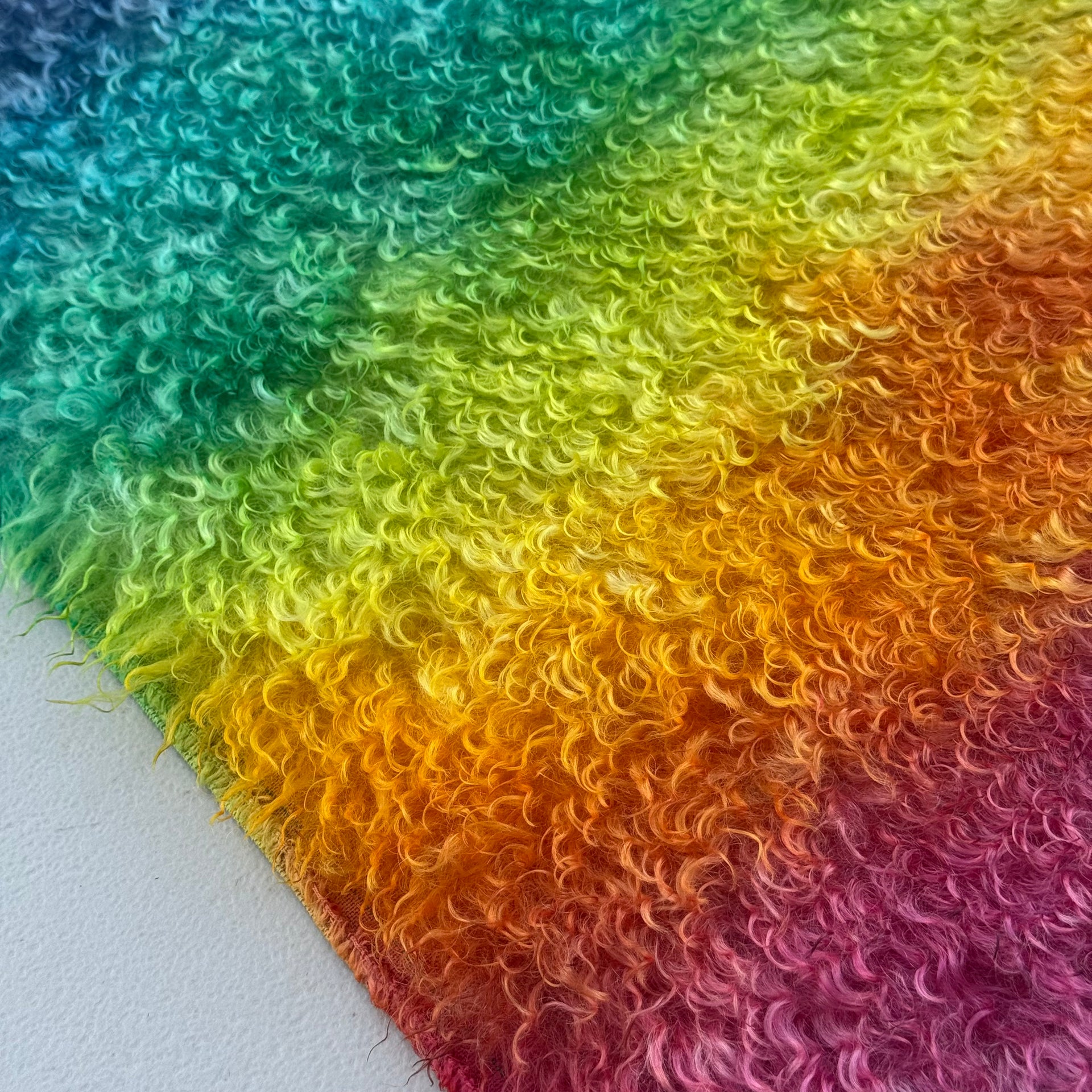 Curlylocks Mohair - Hand Dyed Rainbow - Fat 1/8m - JUL027