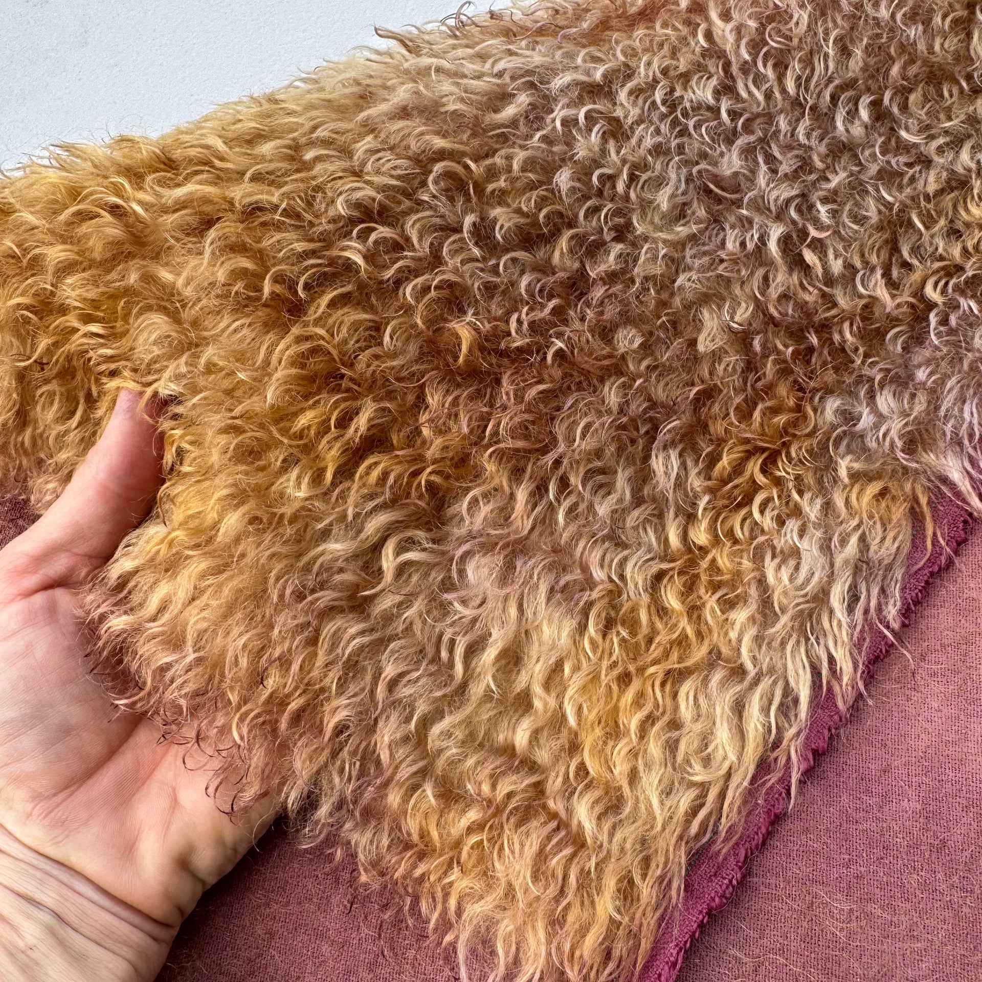 Curlylocks Mohair - Hand Dyed Redwood Bronze Batik - Fat 1/4m - JUL033