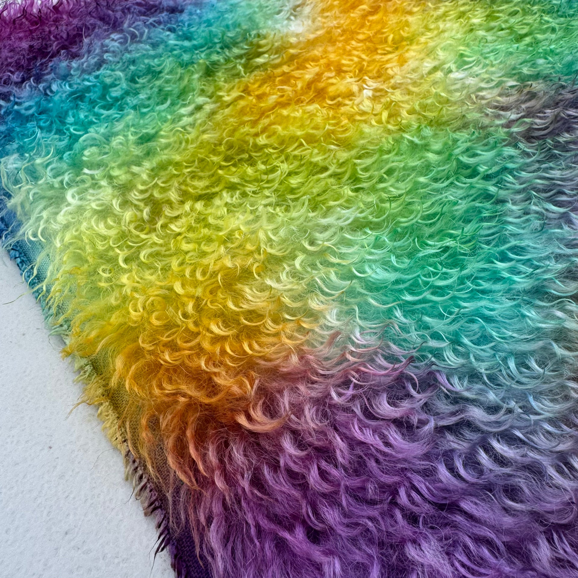 Curlylocks Mohair - Hand Dyed Rainbow Clouds - Fat 1/4m - JUL034