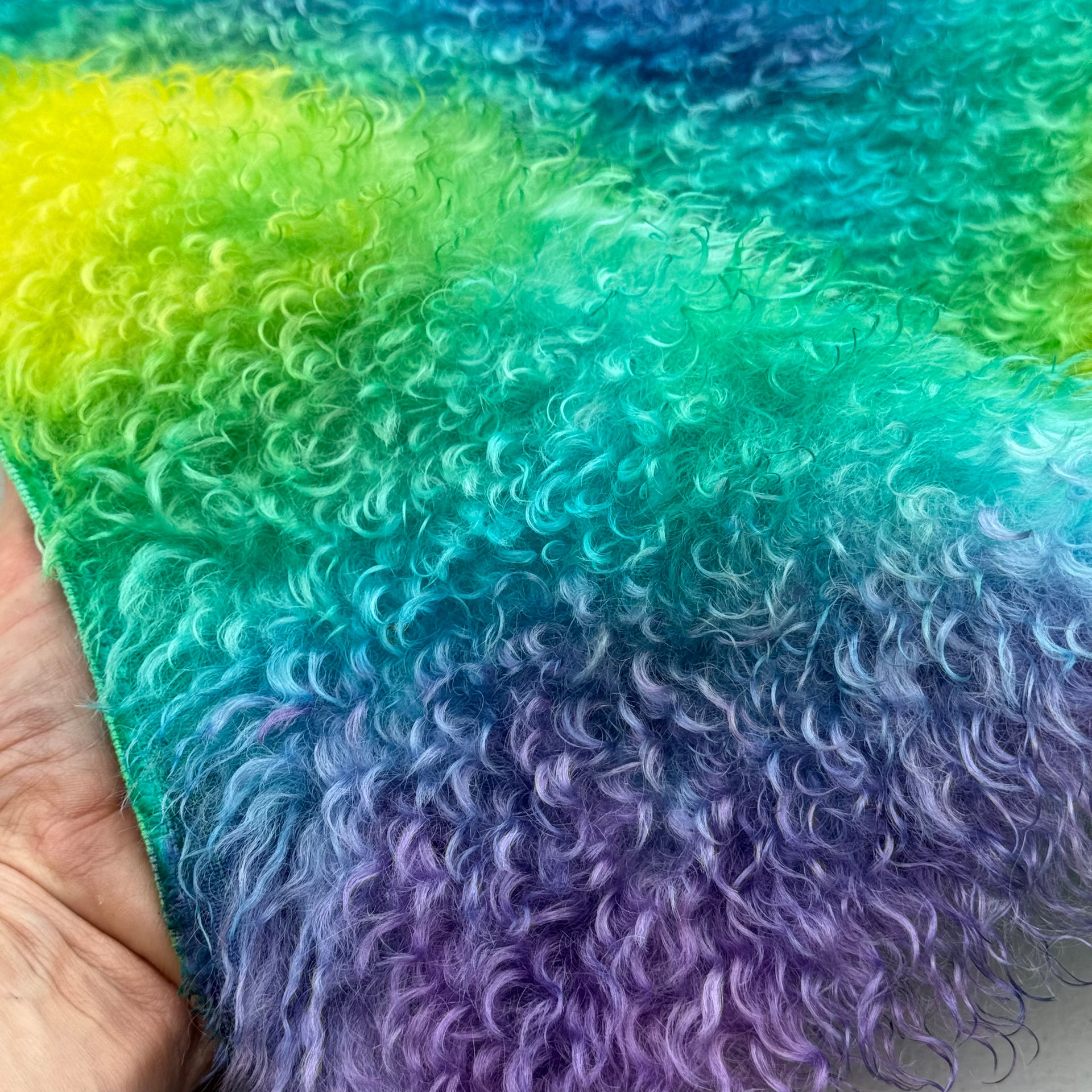 Curlylocks Mohair - Hand Dyed Cool Waters - Fat 1/4m - JUL035