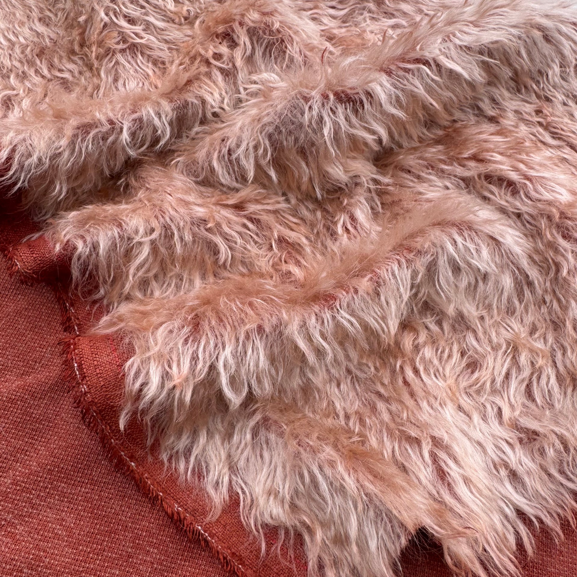 Shaggy 23mm Mohair - Hand Dyed Pastel Burnt Sienna - Fat 1/4m - JUL086