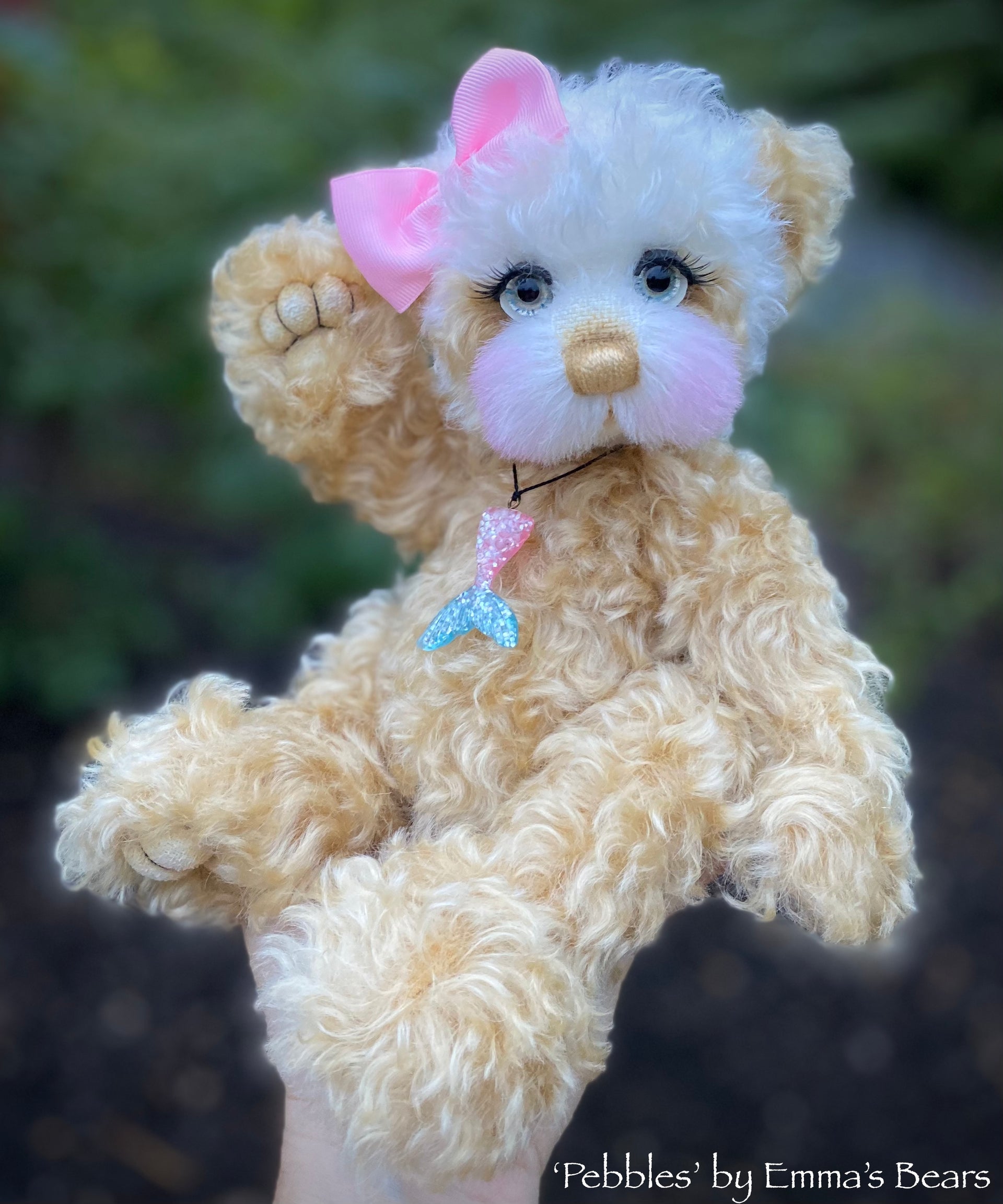 Pebbles - 12" Curly Kid Mohair and Alpaca artist bear by Emma's Bears - OOAK