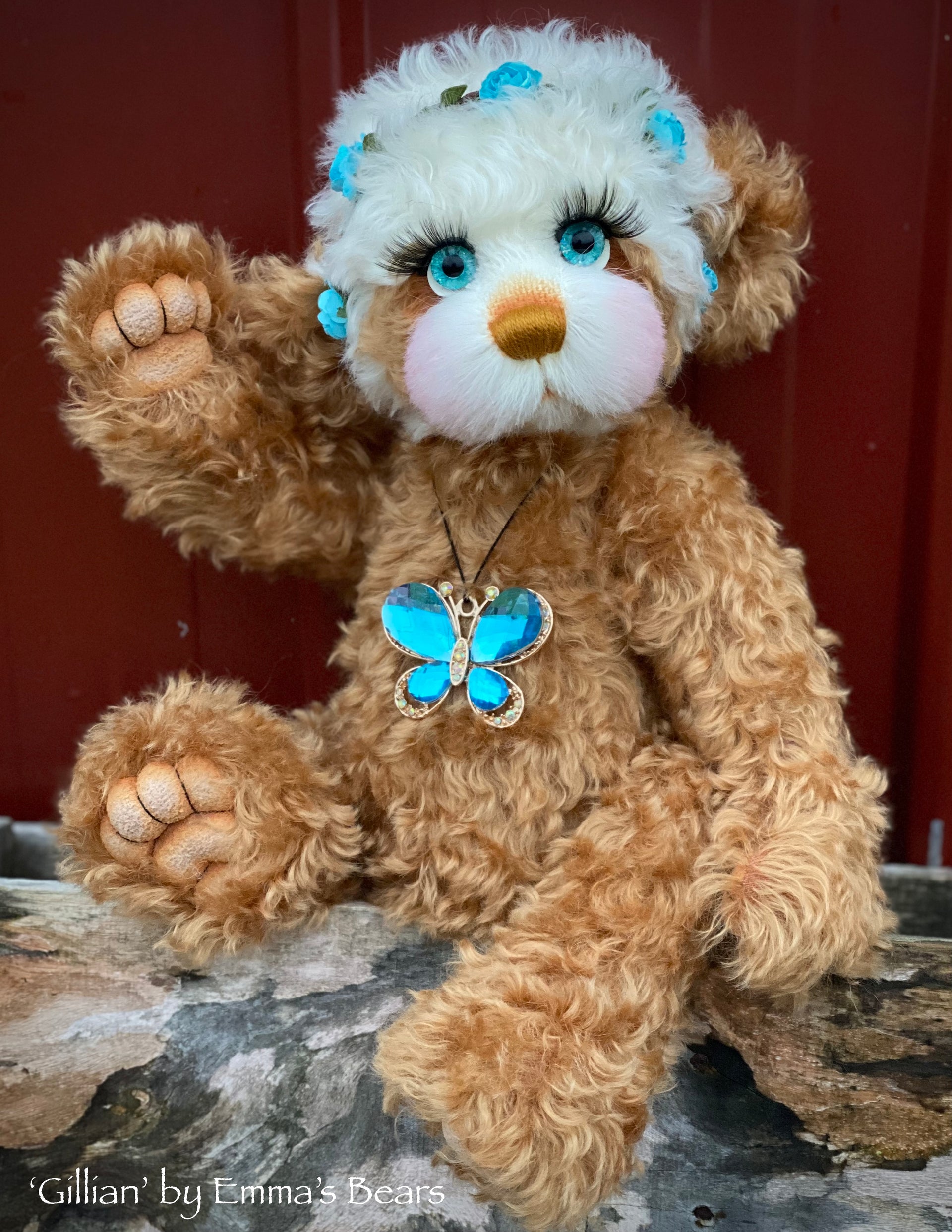 Gillian - 15" Curly Kid Mohair and Alpaca artist bear by Emma's Bears - OOAK