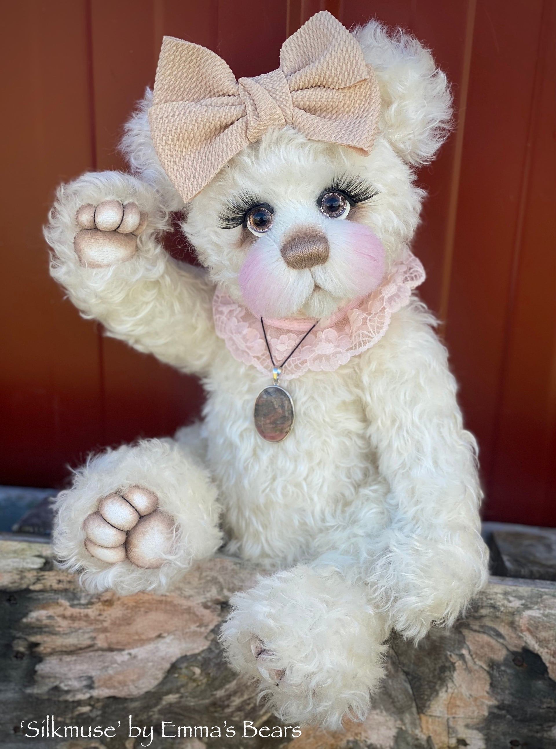 Silkmuse - 16" Curly Kid Mohair and Alpaca artist bear by Emma's Bears - OOAK