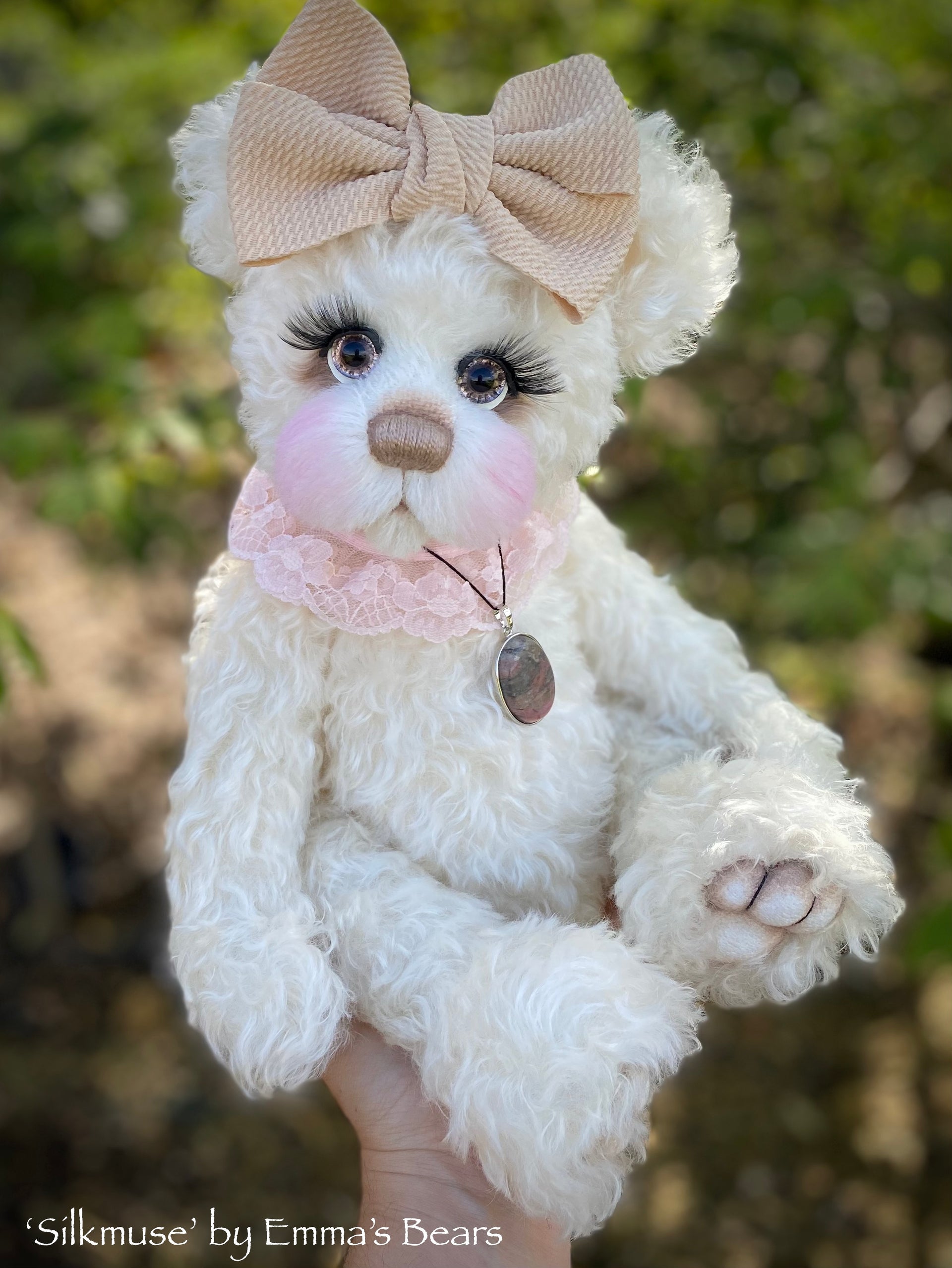 Silkmuse - 16" Curly Kid Mohair and Alpaca artist bear by Emma's Bears - OOAK