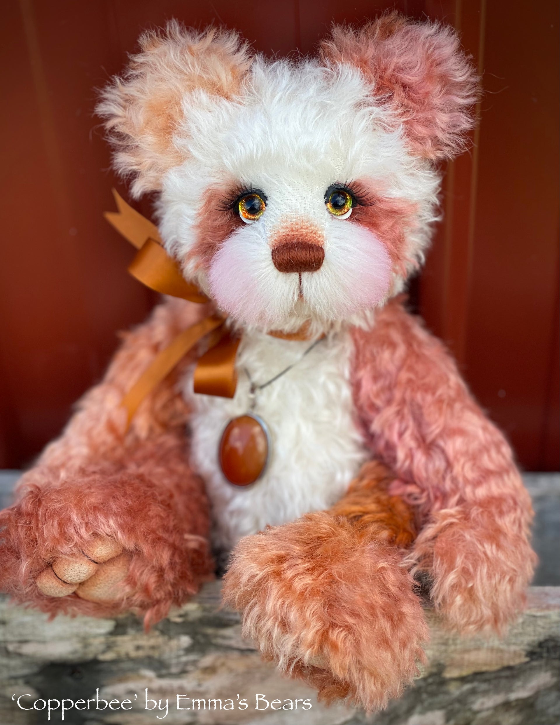 Copperbee - 12" Curly Kid Mohair and Alpaca artist bear by Emma's Bears - OOAK