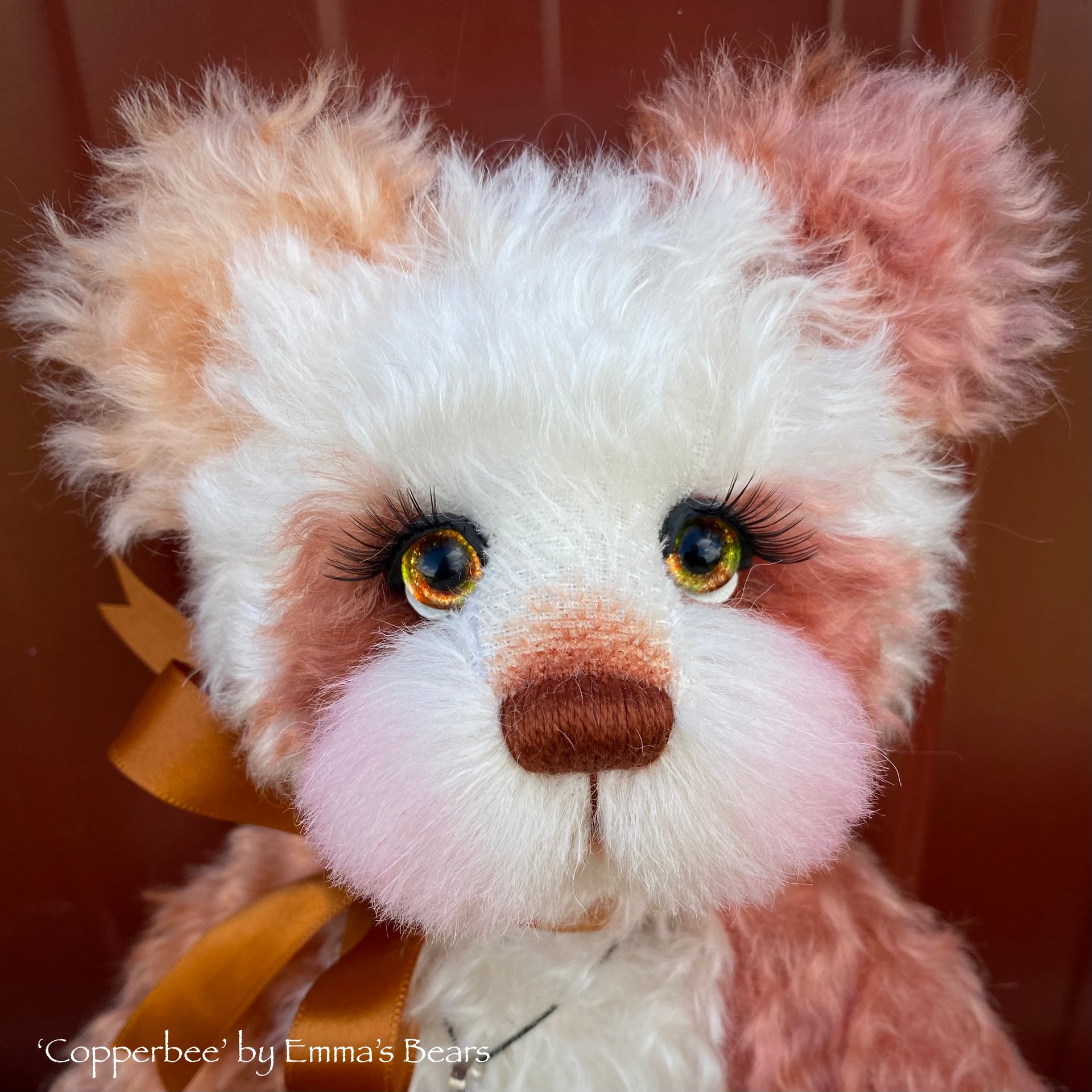 Copperbee - 12" Curly Kid Mohair and Alpaca artist bear by Emma's Bears - OOAK