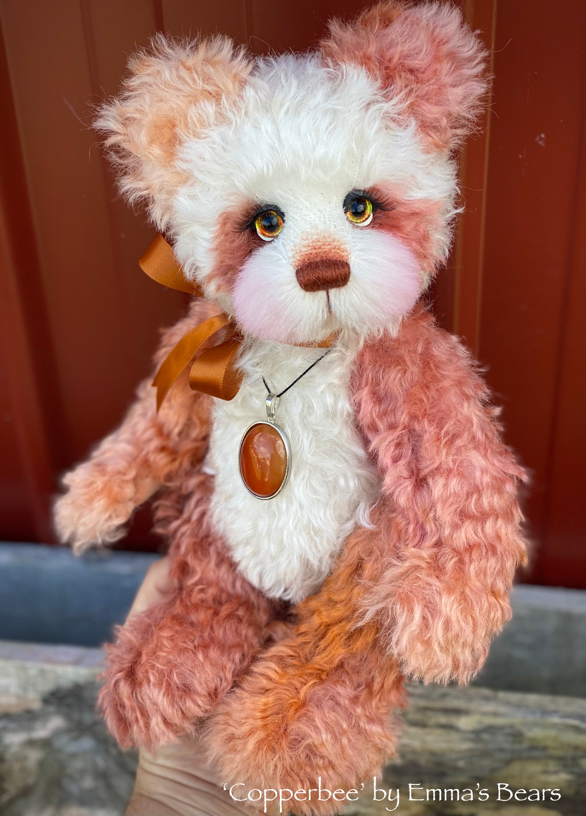 Copperbee - 12" Curly Kid Mohair and Alpaca artist bear by Emma's Bears - OOAK