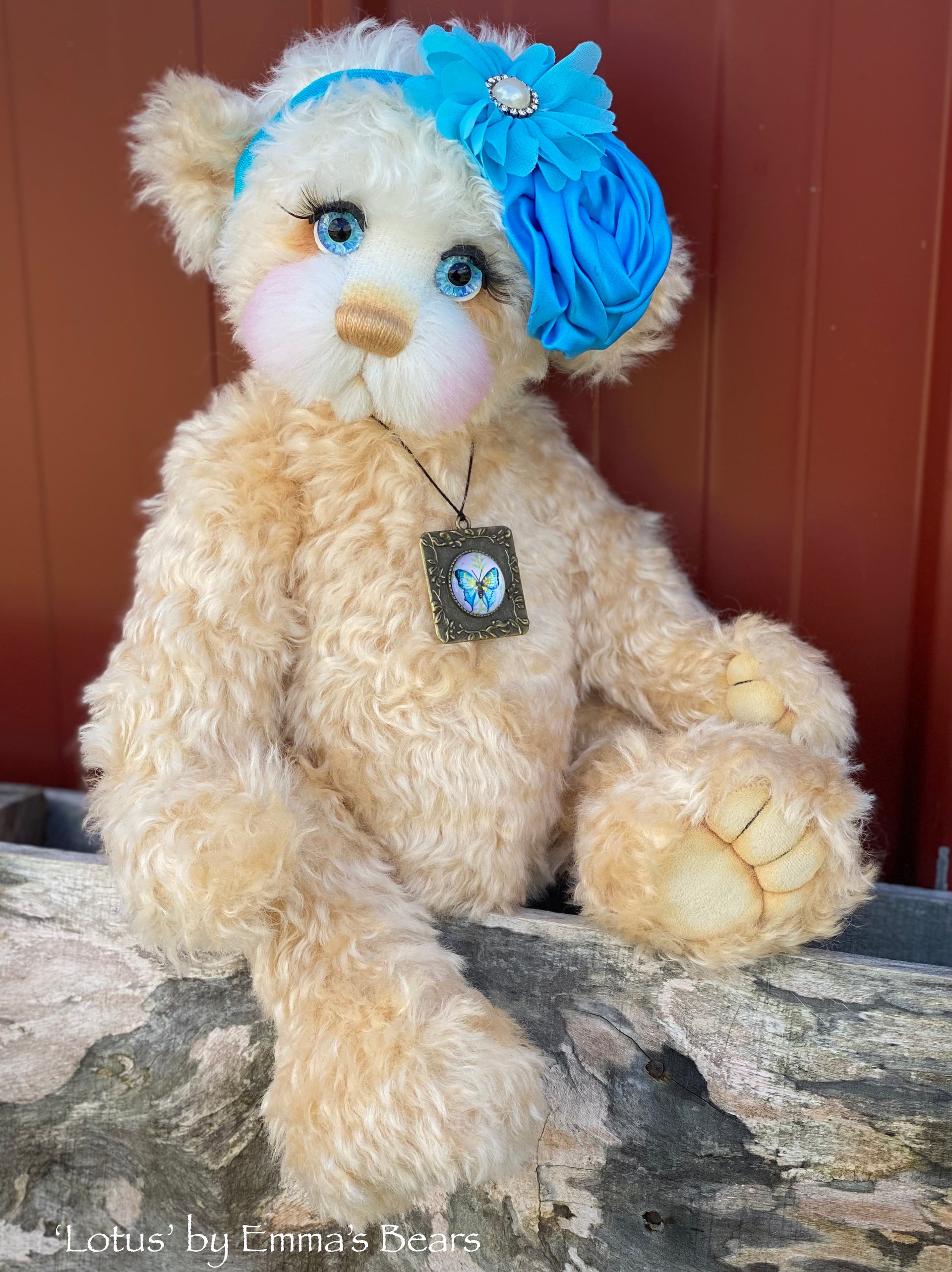 Lotus - 15" Curly Kid Mohair and Alpaca artist bear by Emma's Bears - OOAK