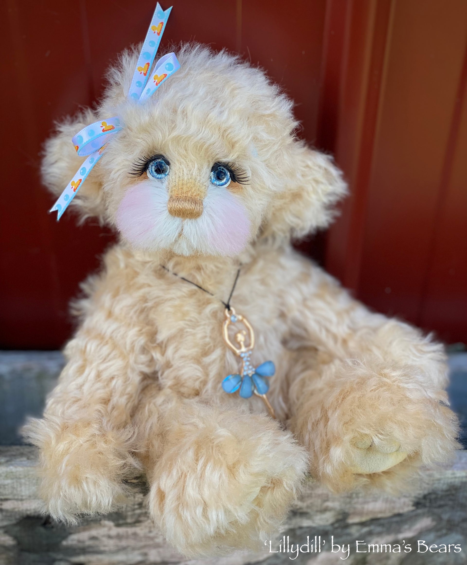 Lillydill - 12" Curly Kid Mohair and Alpaca artist bear by Emma's Bears - OOAK