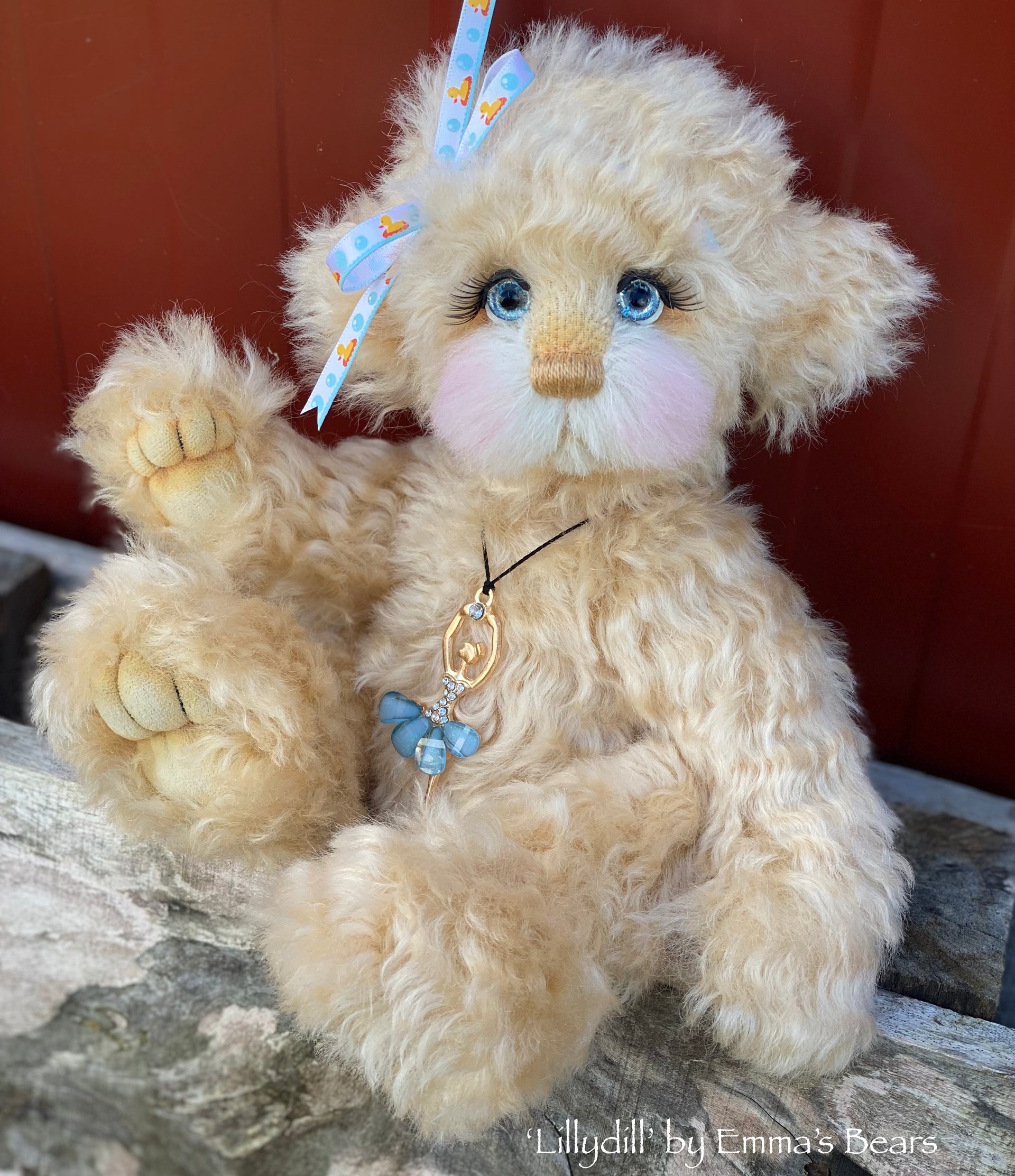 Lillydill - 12" Curly Kid Mohair and Alpaca artist bear by Emma's Bears - OOAK