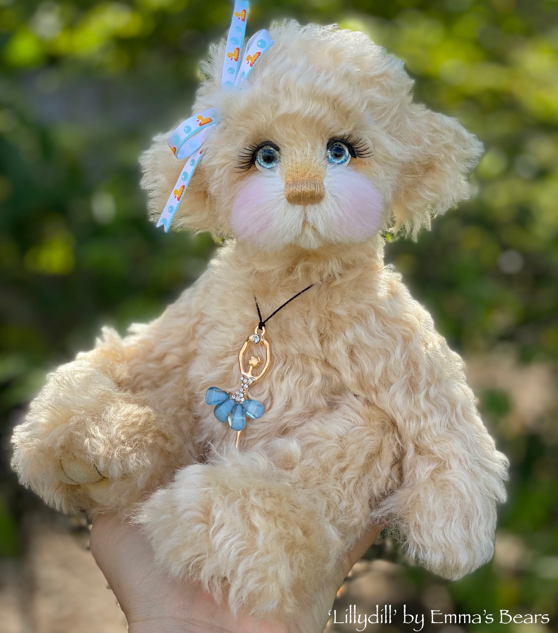 Lillydill - 12" Curly Kid Mohair and Alpaca artist bear by Emma's Bears - OOAK