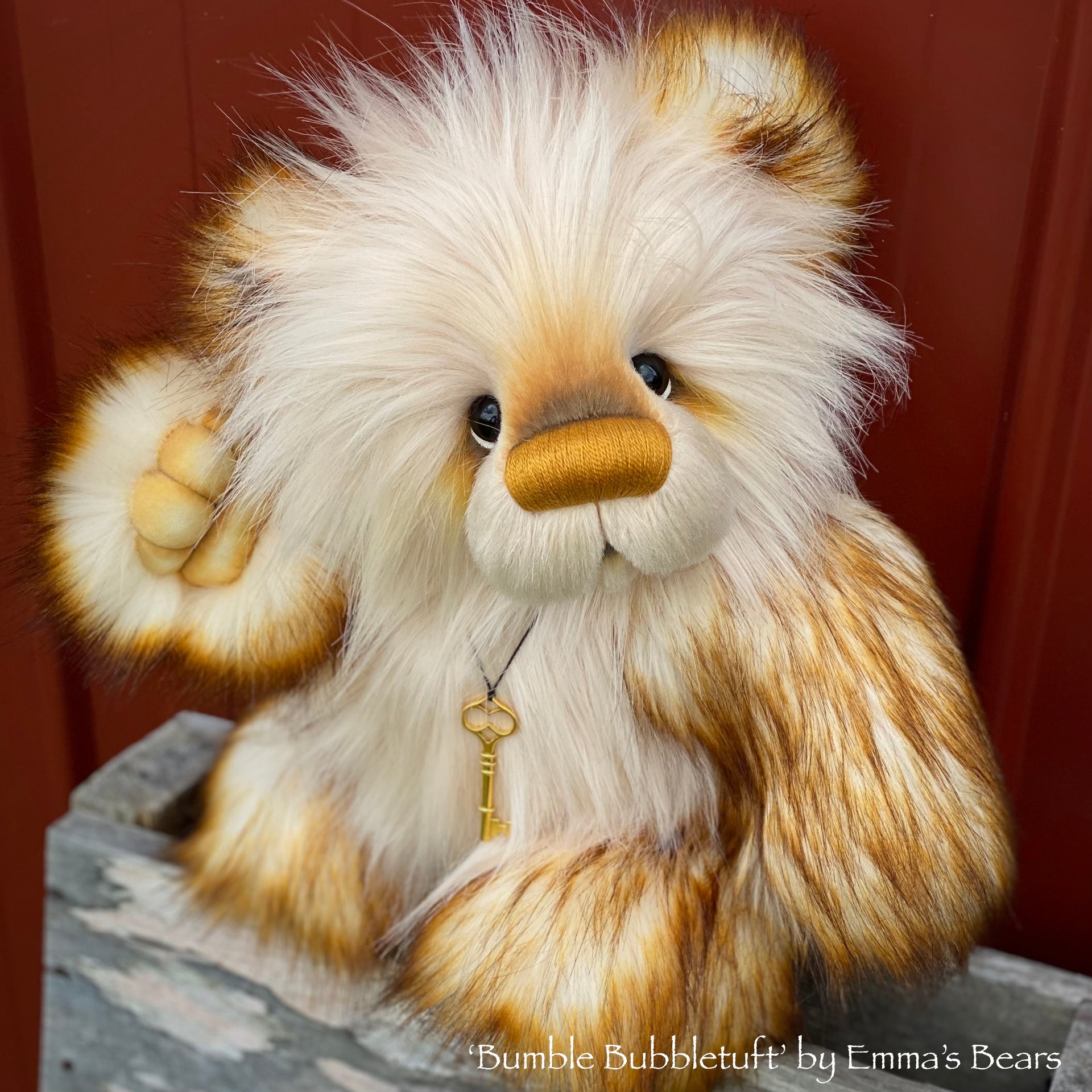 Bumble Bubbletuft - 15" faux fur bear by Emmas Bears - OOAK