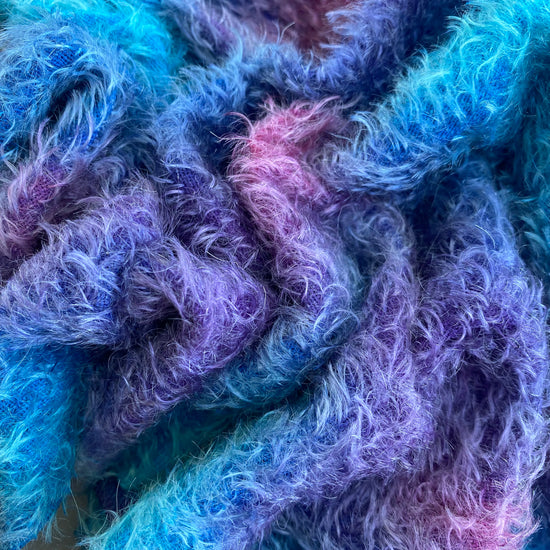 12mm Semi Sparse Mohair - Hand Dyed Blueberry Crush - Fat 1/8m - MAR044
