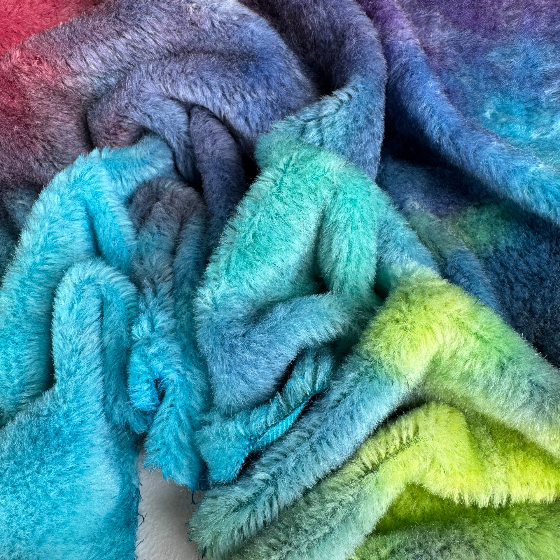 10mm Alpaca - Hand Dyed Abstract Watercolour - Fat 1/4m - DEC065