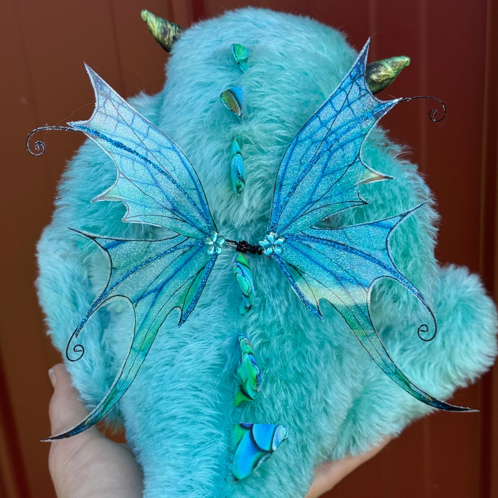 Calico Seablossom - 12" mohair Artist Baby Dragon by Emmas Bears - OOAK