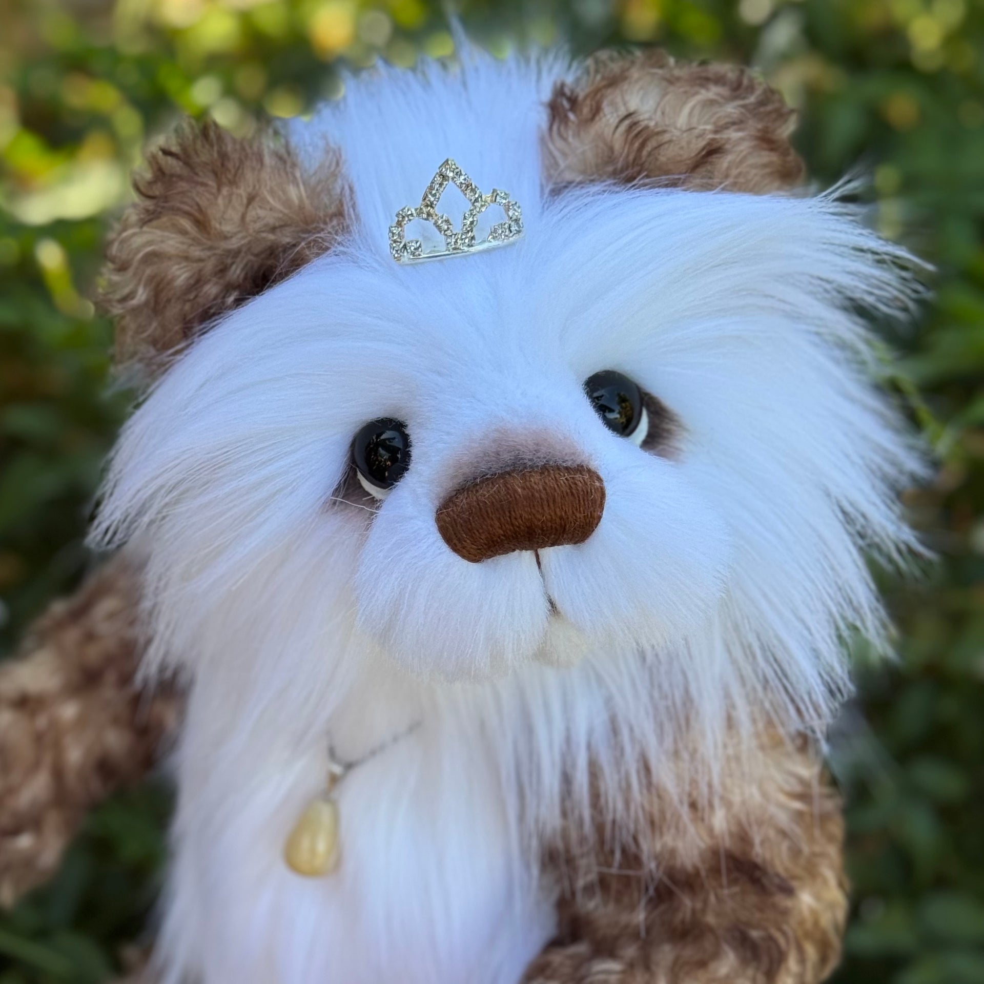 Bellflower Mello - 12" kid mohair and luxury faux fur artist bear by Emma's Bears - OOAK