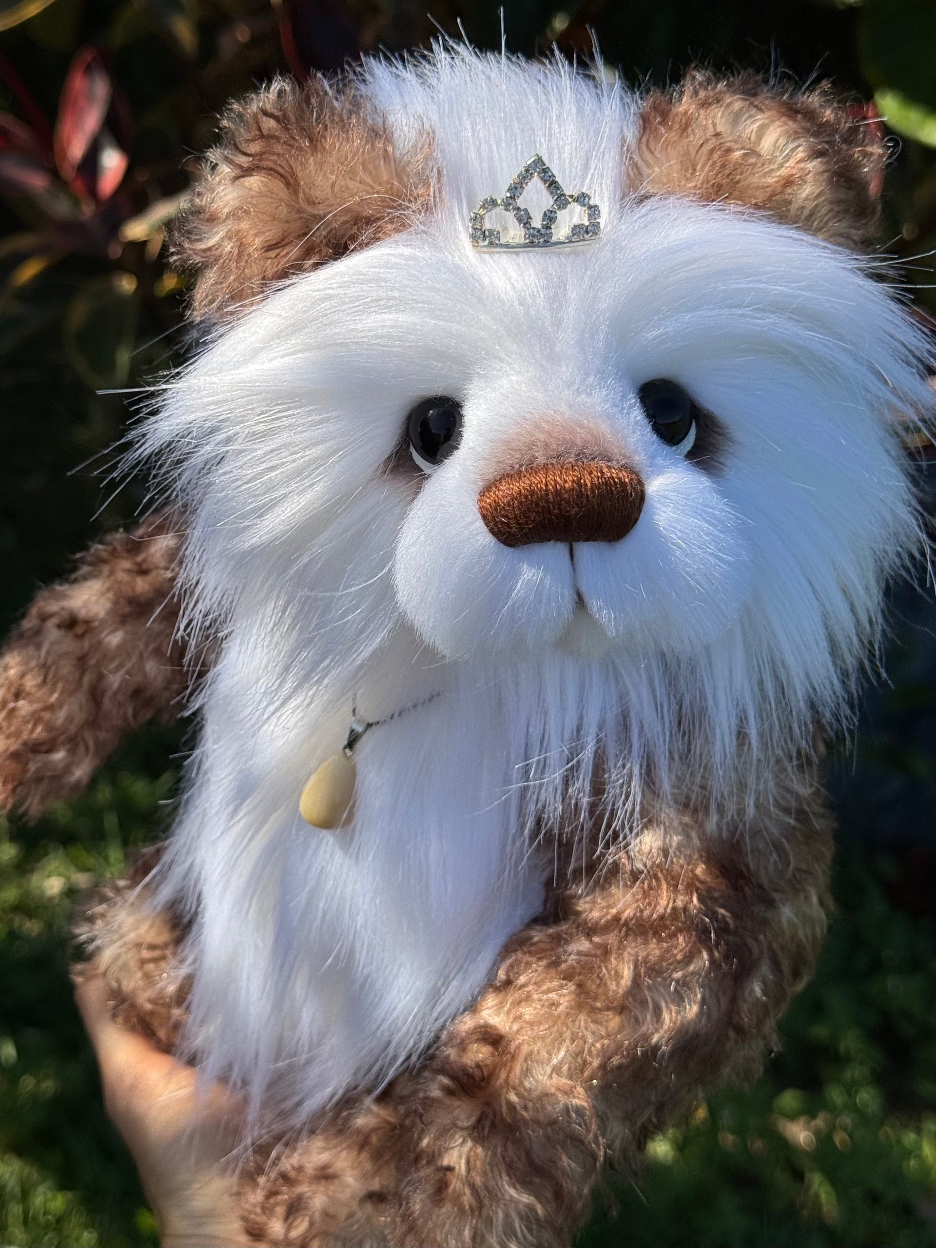 Bellflower Mello - 12" kid mohair and luxury faux fur artist bear by Emma's Bears - OOAK