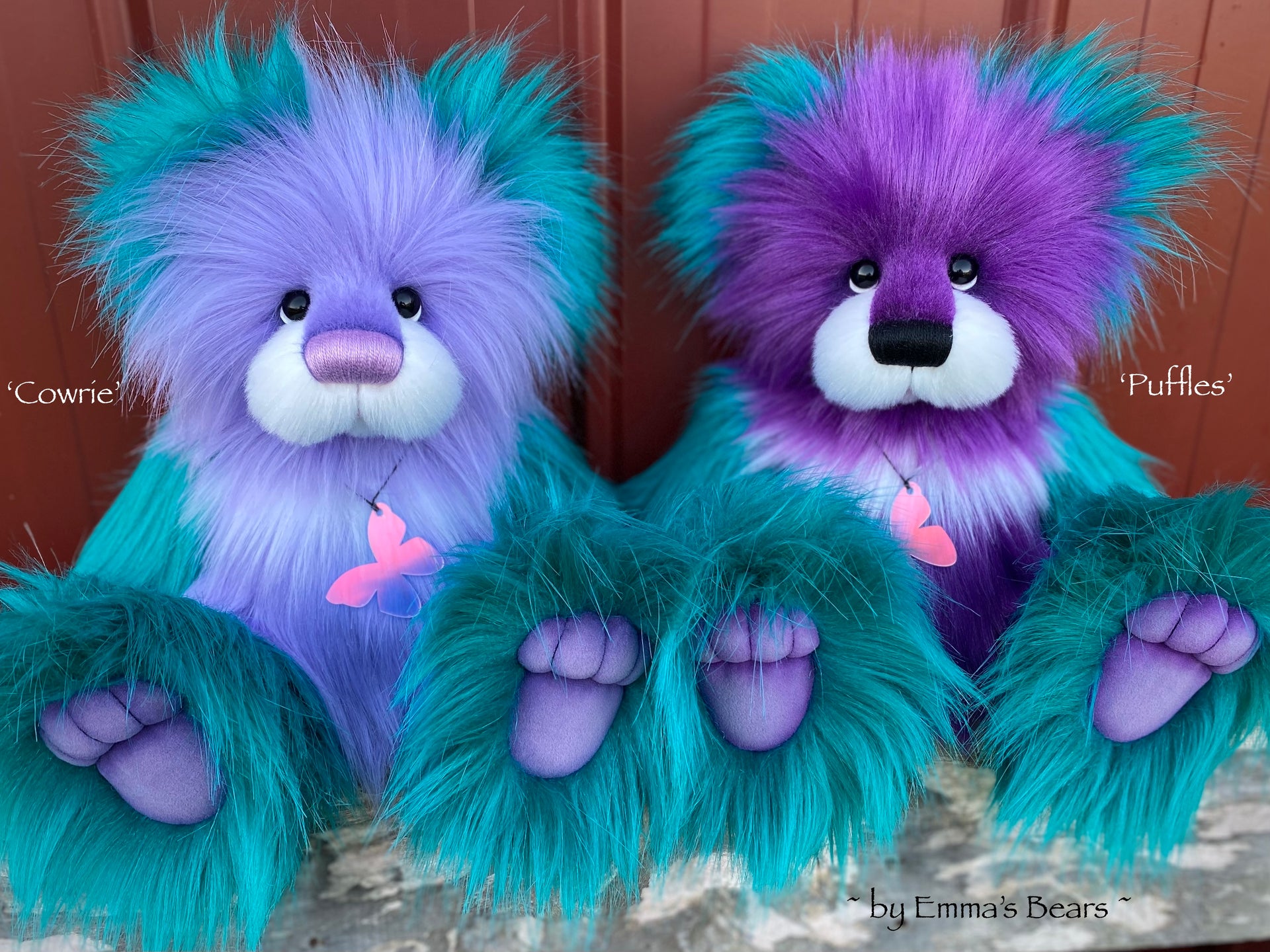 Puffles - 15" faux fur bear by Emmas Bears - OOAK