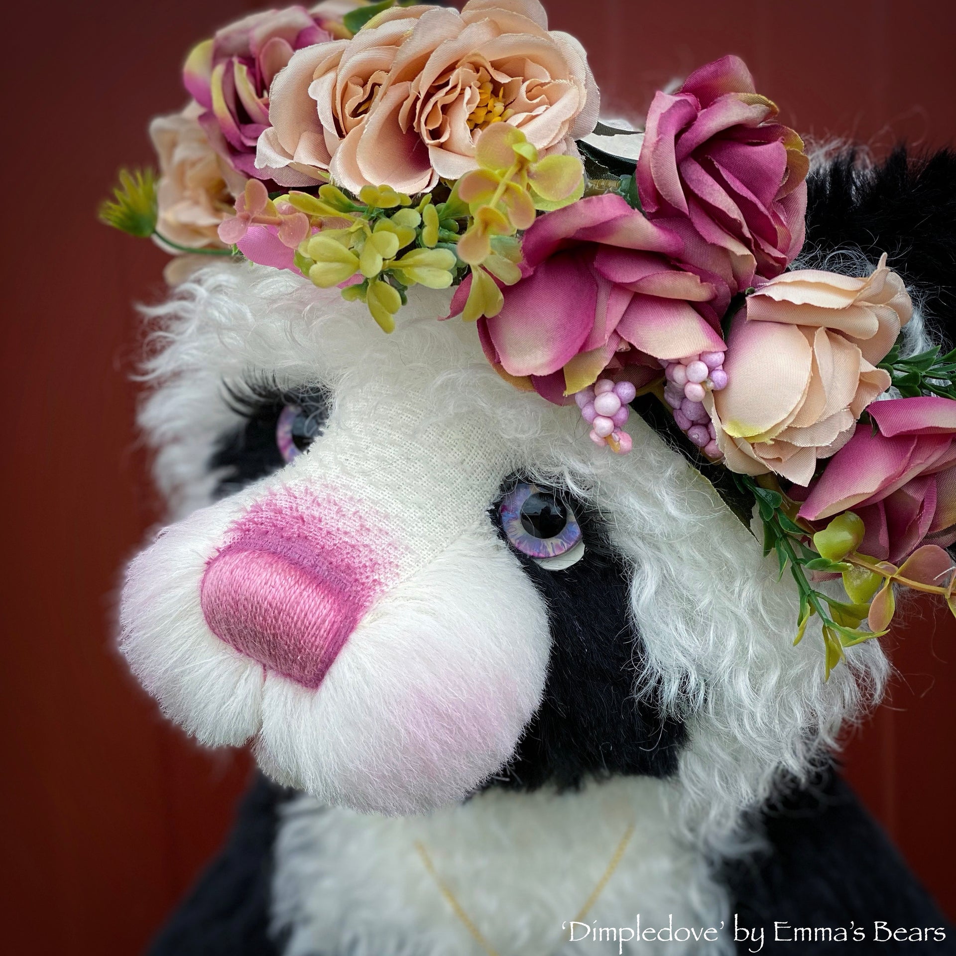 Dimpledove - 20" mohair artist panda bear by Emma's Bears - OOAK