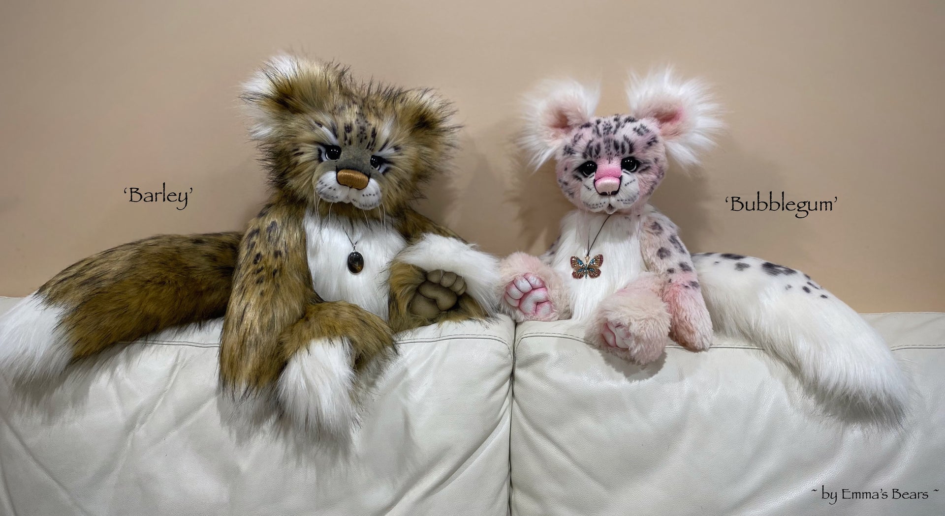 Barley - 20" Snow Leopard Teddy by Emma's Bears - OOAK