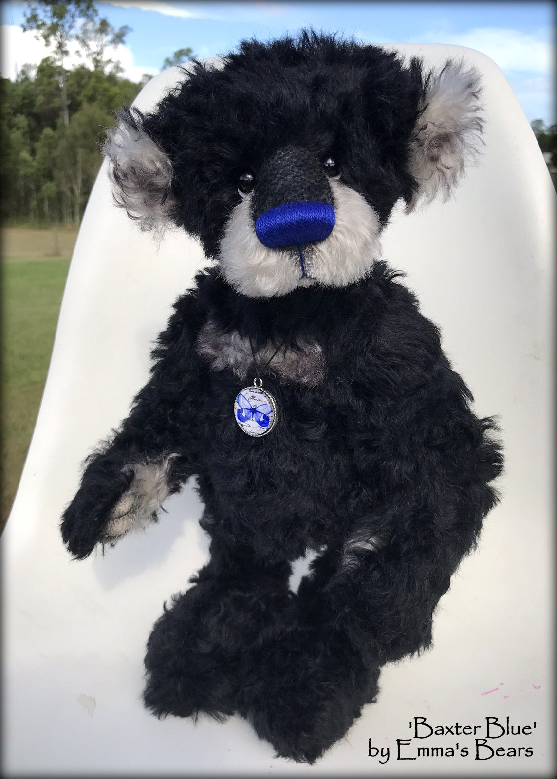 Baxter Blue - 15in MOHAIR Artist Bear by Emmas Bears - OOAK