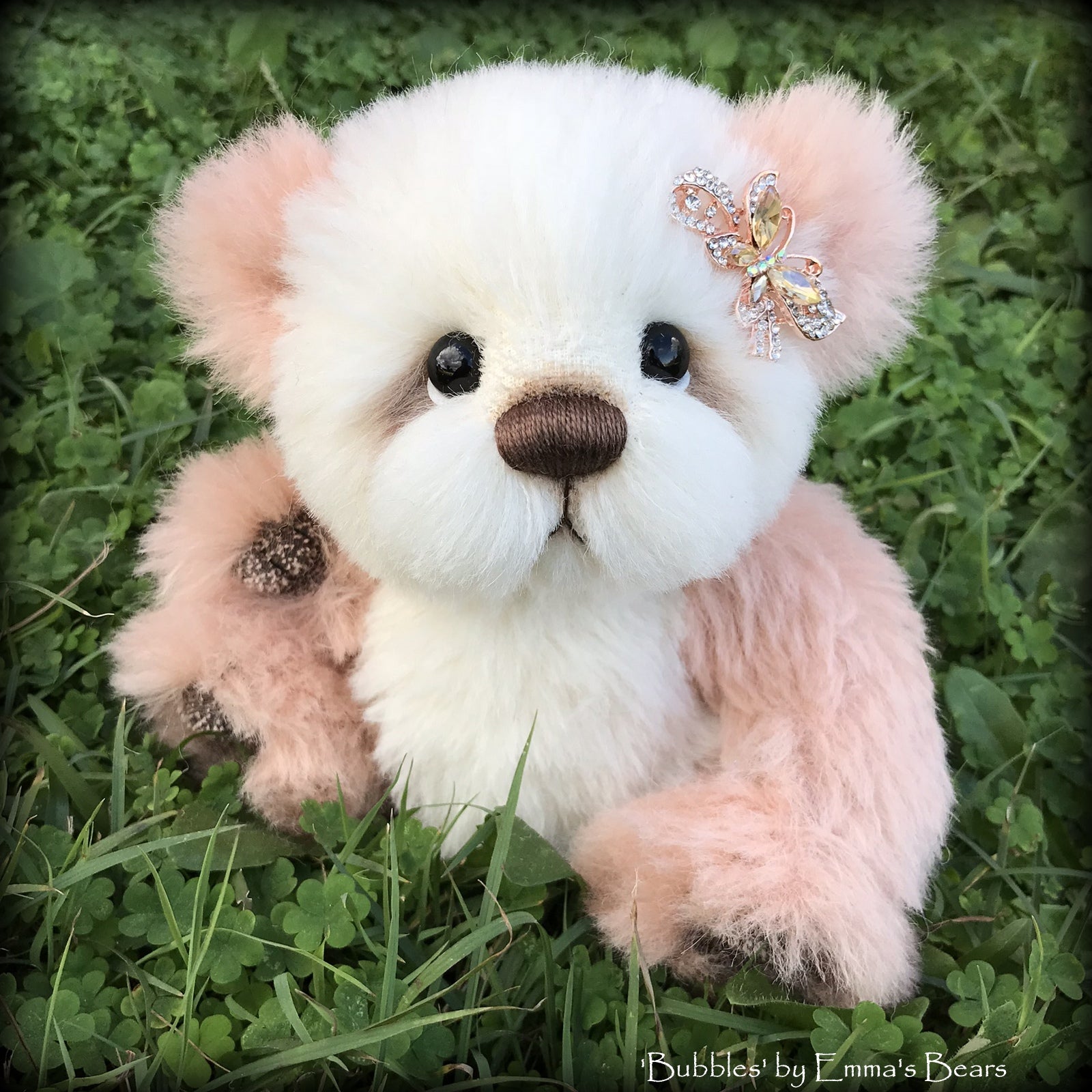 Bubbles - 9" Long-pile Alpaca Artist Bear by Emma's Bears - OOAK