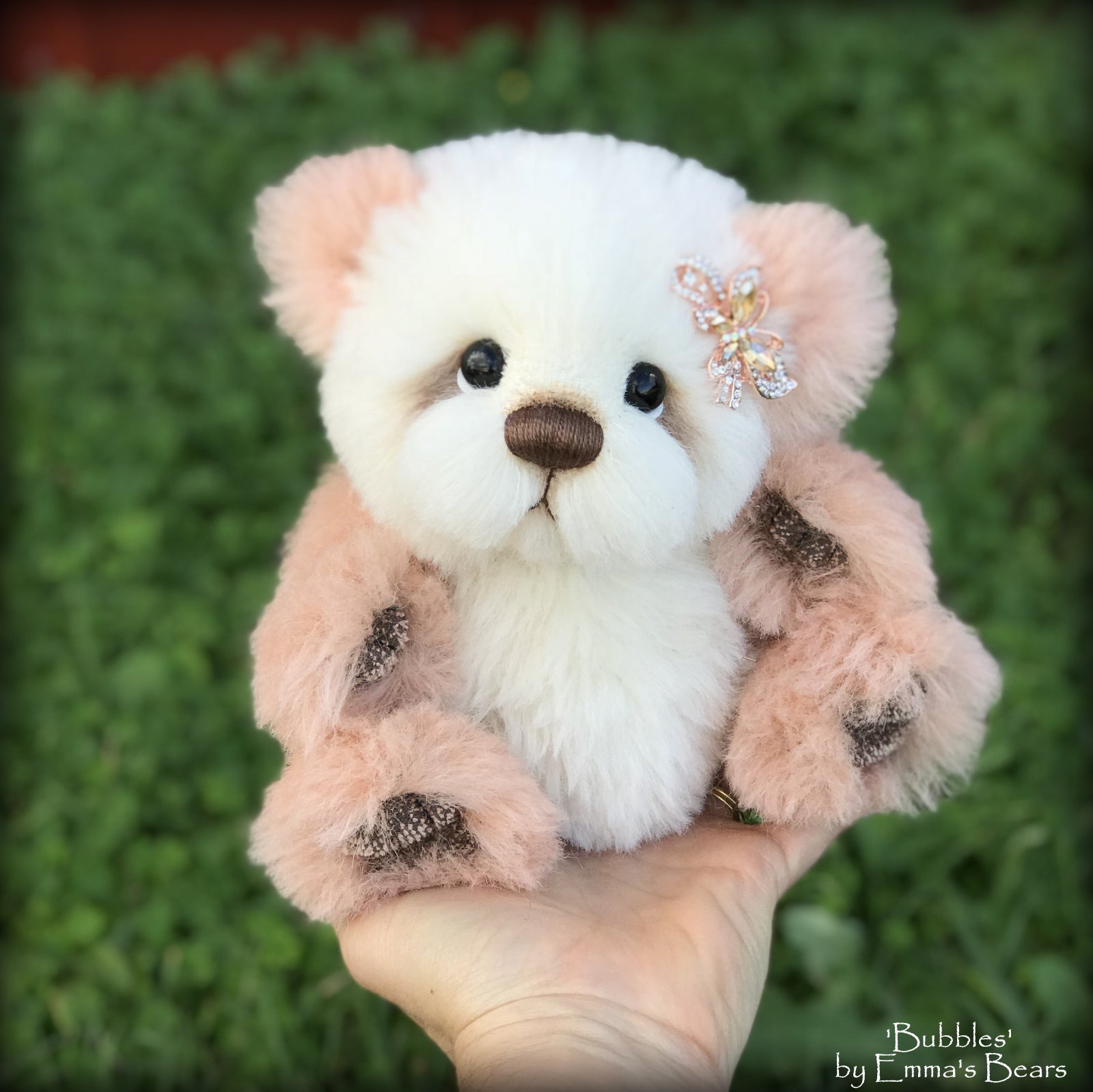 Bubbles - 9" Long-pile Alpaca Artist Bear by Emma's Bears - OOAK