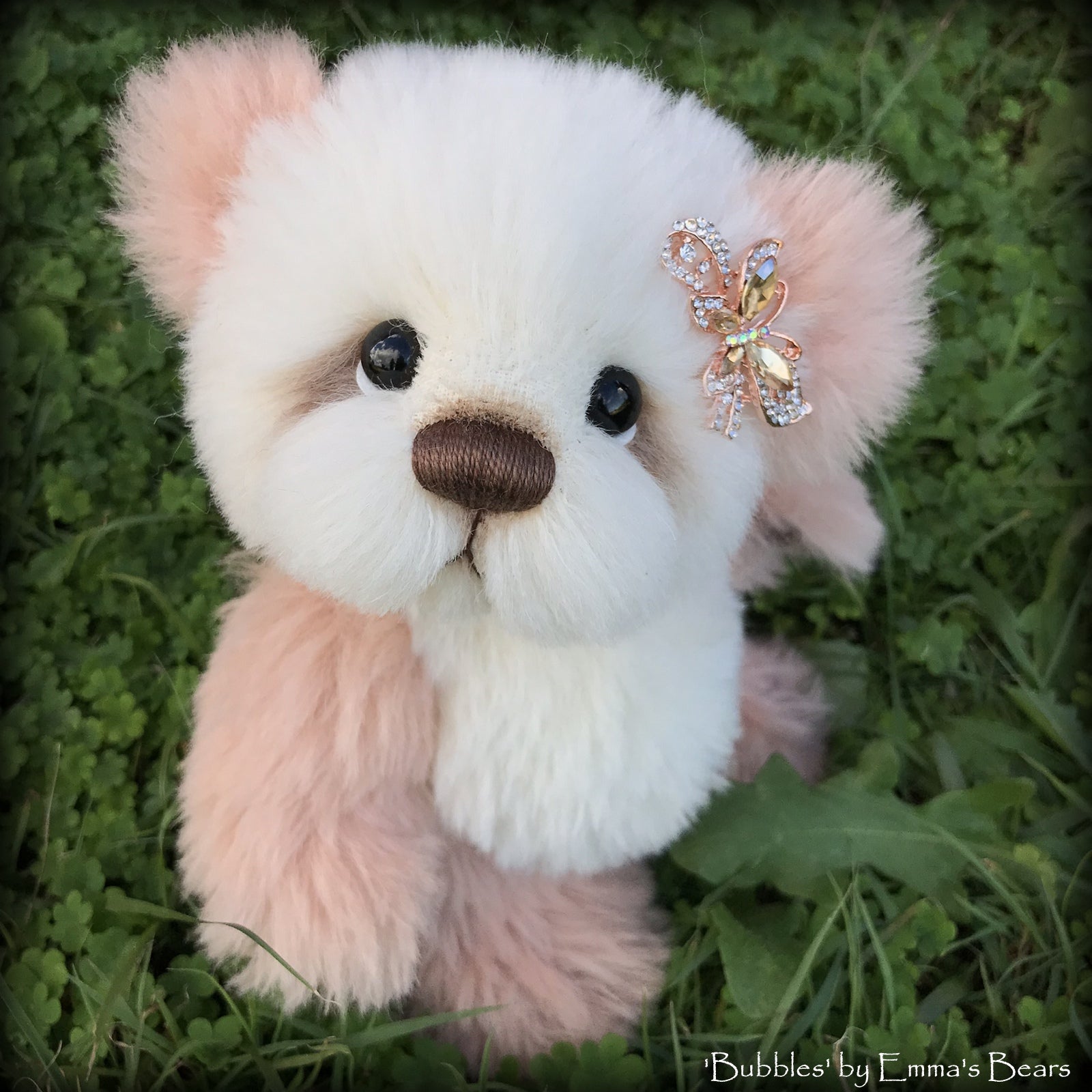 Bubbles - 9" Long-pile Alpaca Artist Bear by Emma's Bears - OOAK