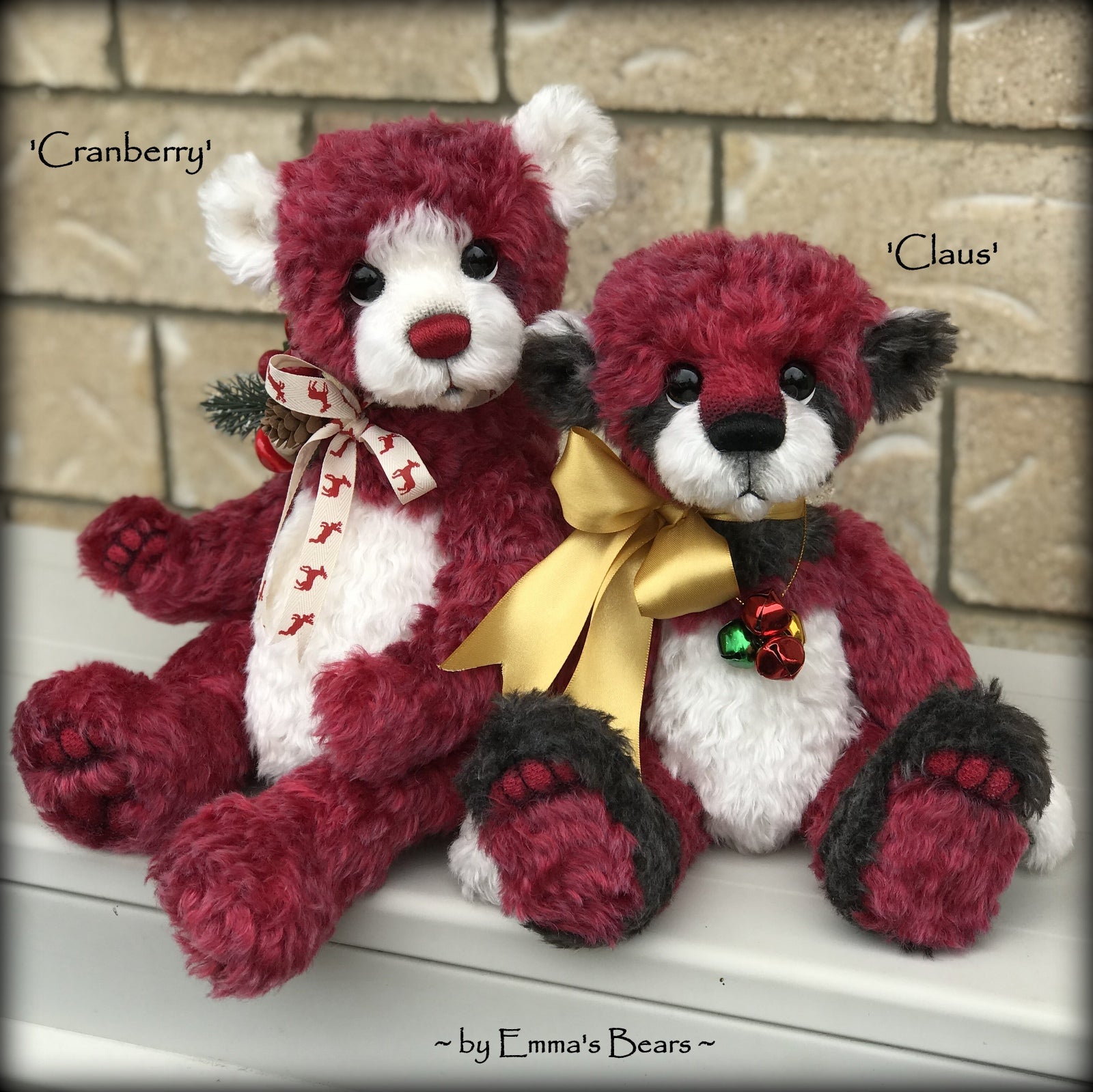 Claus - 13" hand dyed mohair Christmas artist bear by Emma's Bears - OOAK