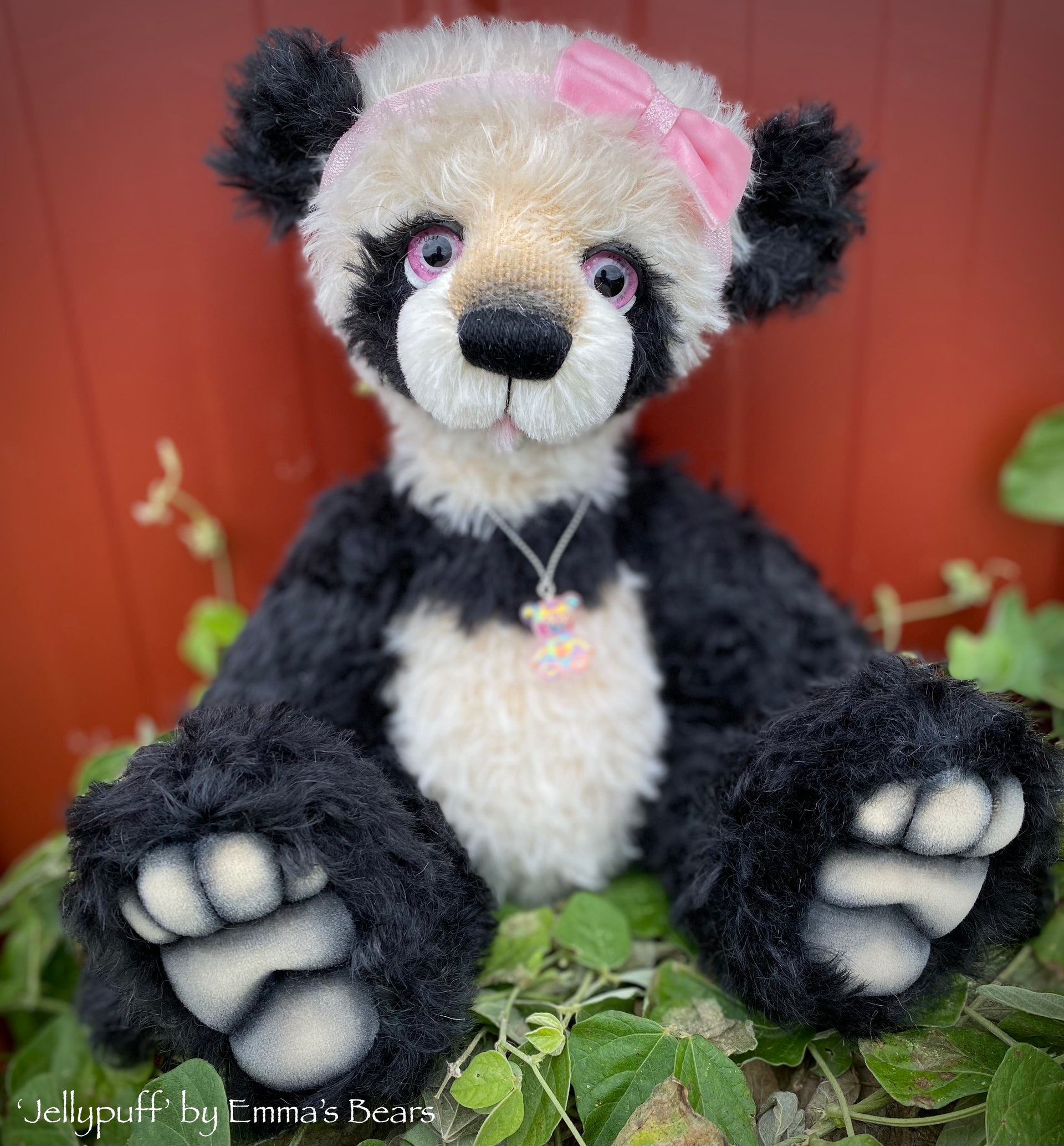 Jellypuff - 13" mohair artist panda bear by Emma's Bears  - OOAK