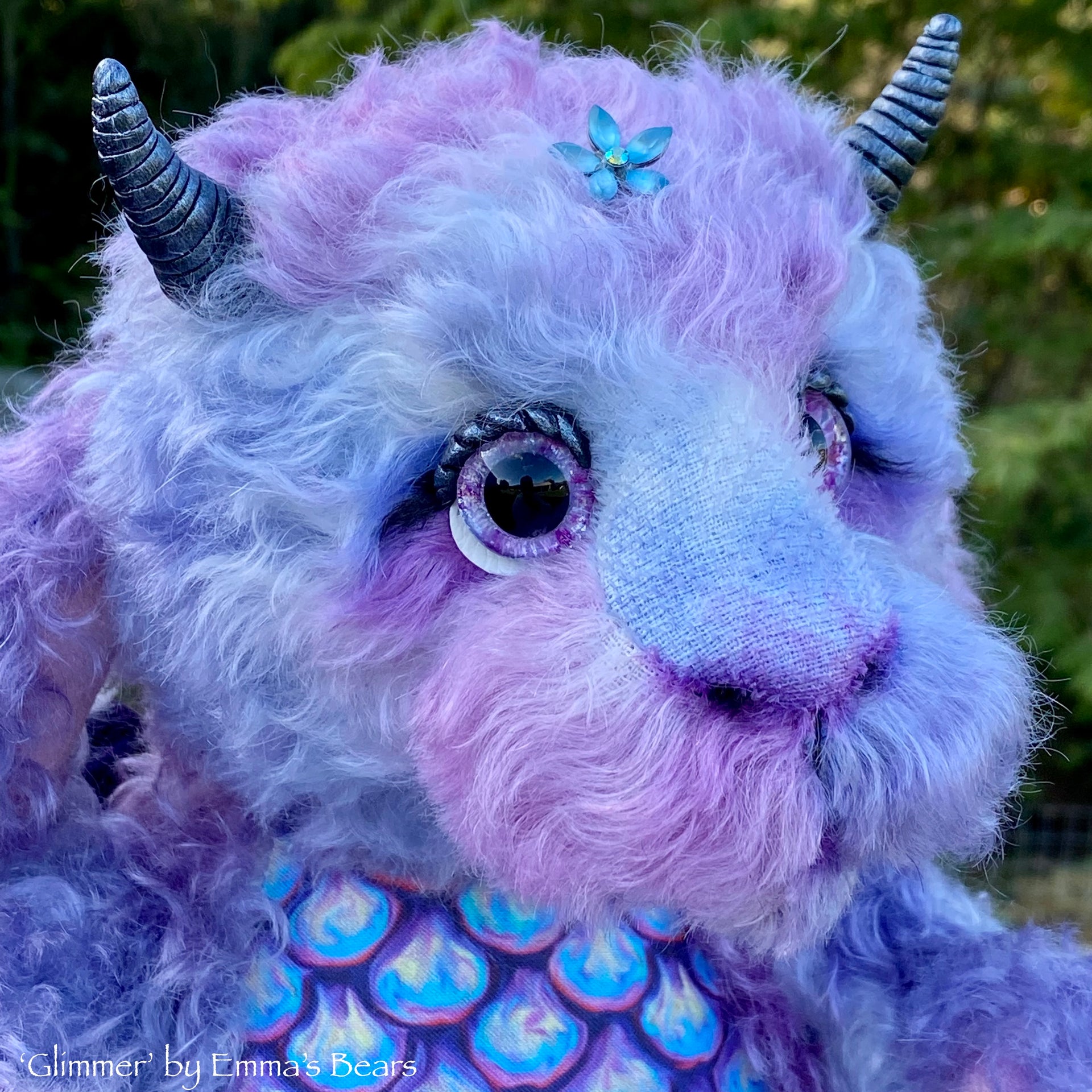 Glimmer - 15" kid mohair Artist Baby Dragon by Emmas Bears - OOAK