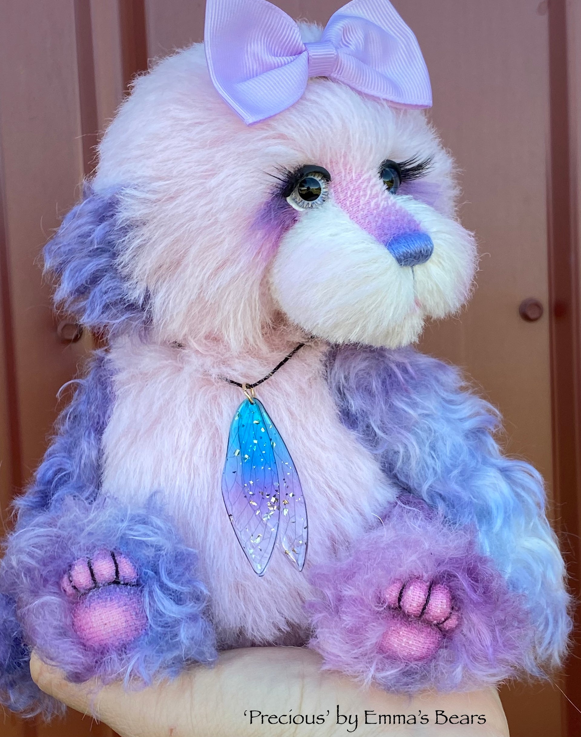 Precious- 9" alpaca and curly kid mohair artist bear by Emma's Bears - OOAK