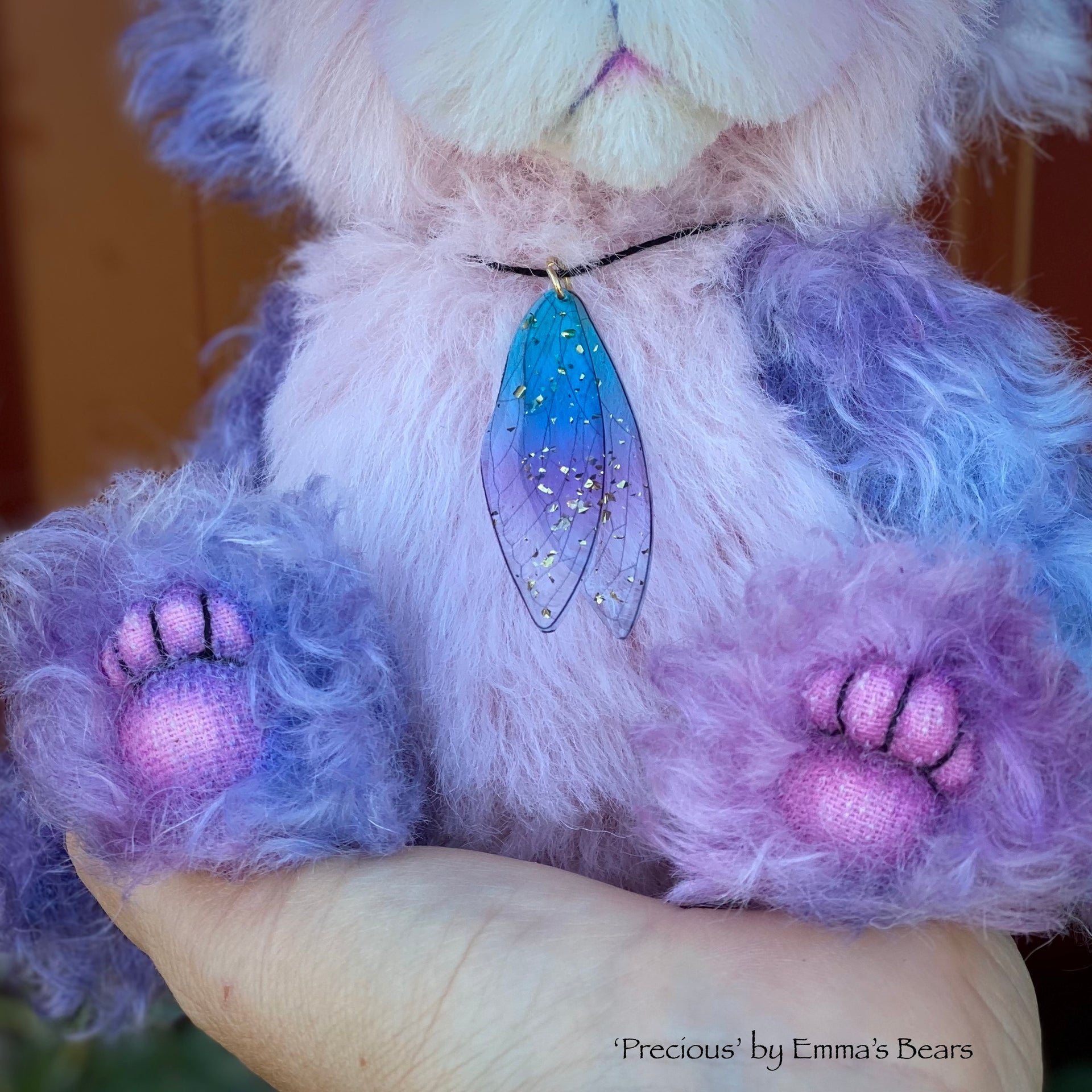 Precious- 9" alpaca and curly kid mohair artist bear by Emma's Bears - OOAK
