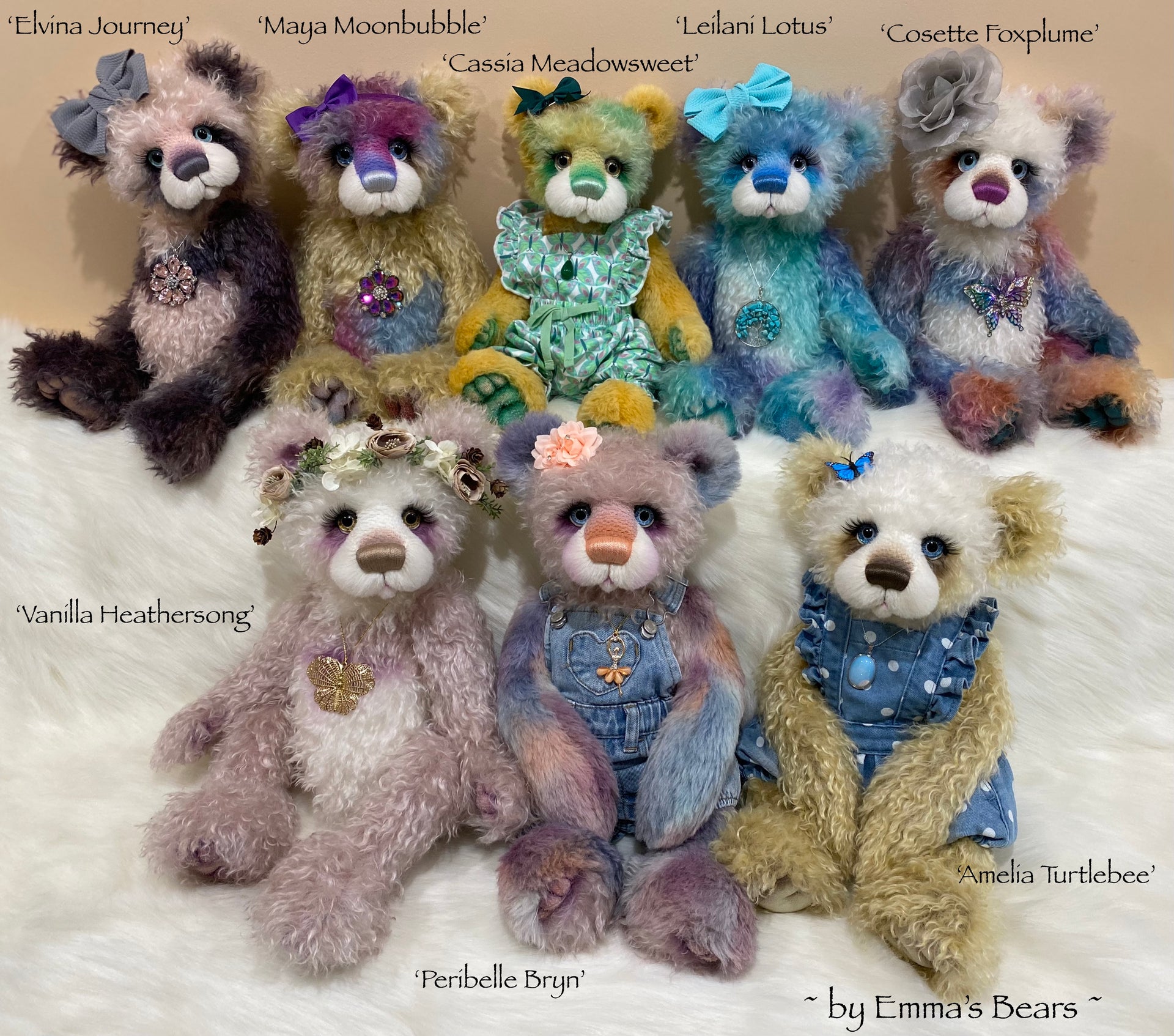 Leilani Lotus - 18" Hand-Dyed Mohair Artist Bear by Emma's Bears - OOAK